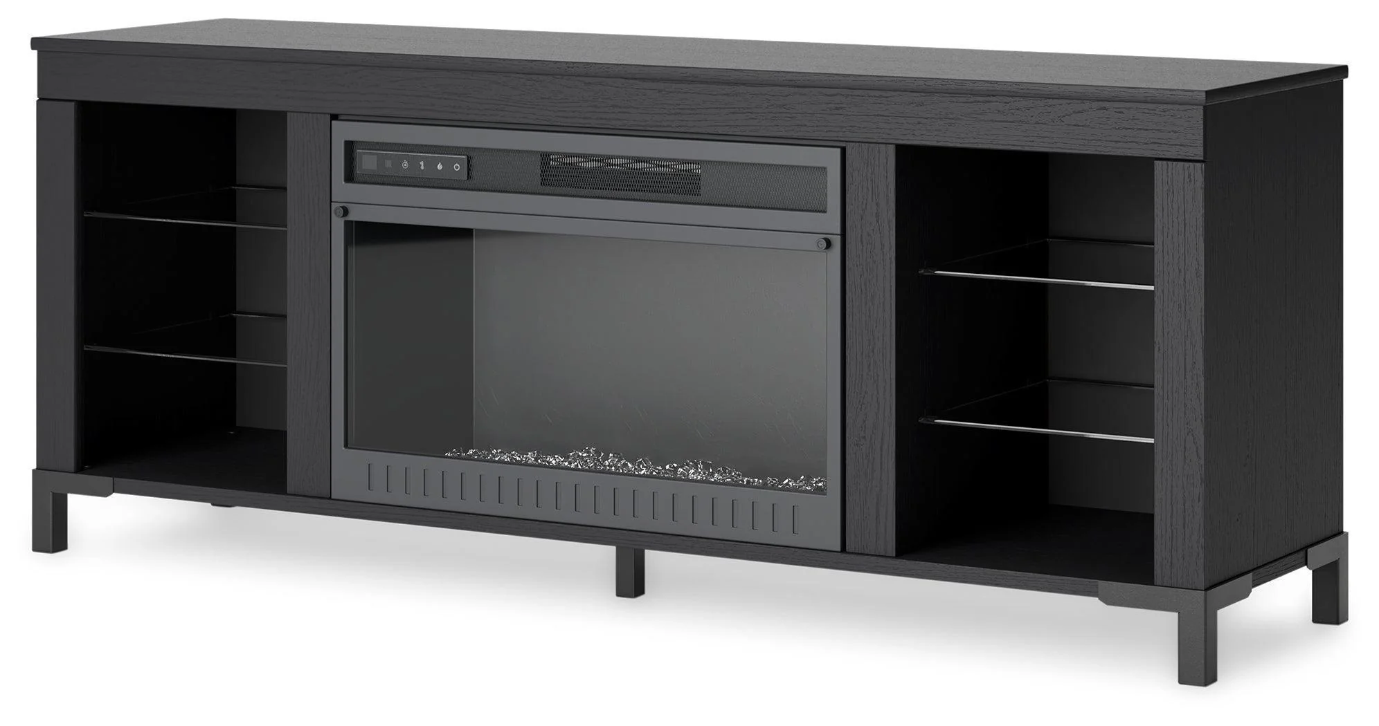 Cayberry Black 60" Tv Stand With Electric Fireplace - Image 3