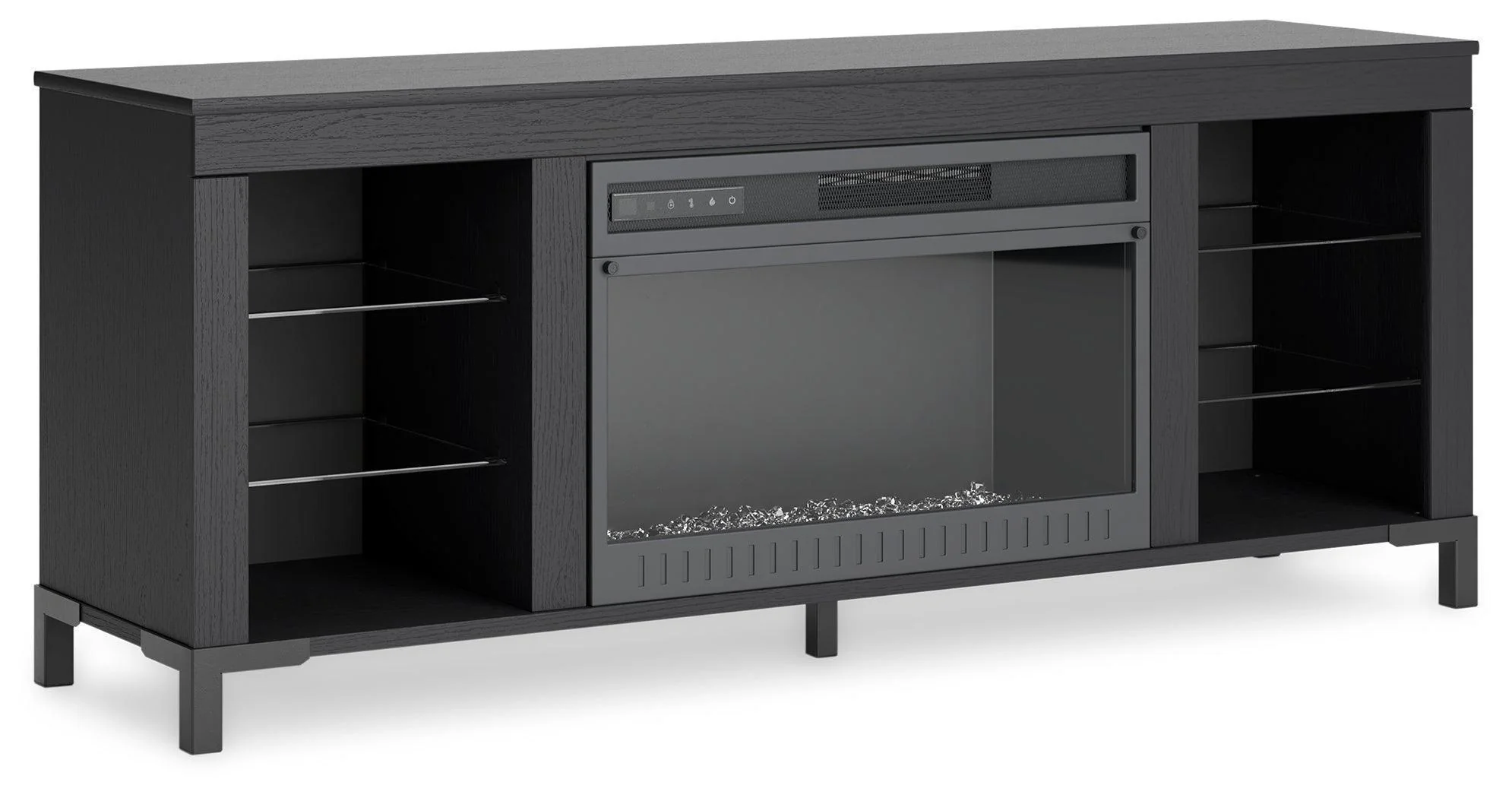 Cayberry Black 60" Tv Stand With Electric Fireplace - Image 2