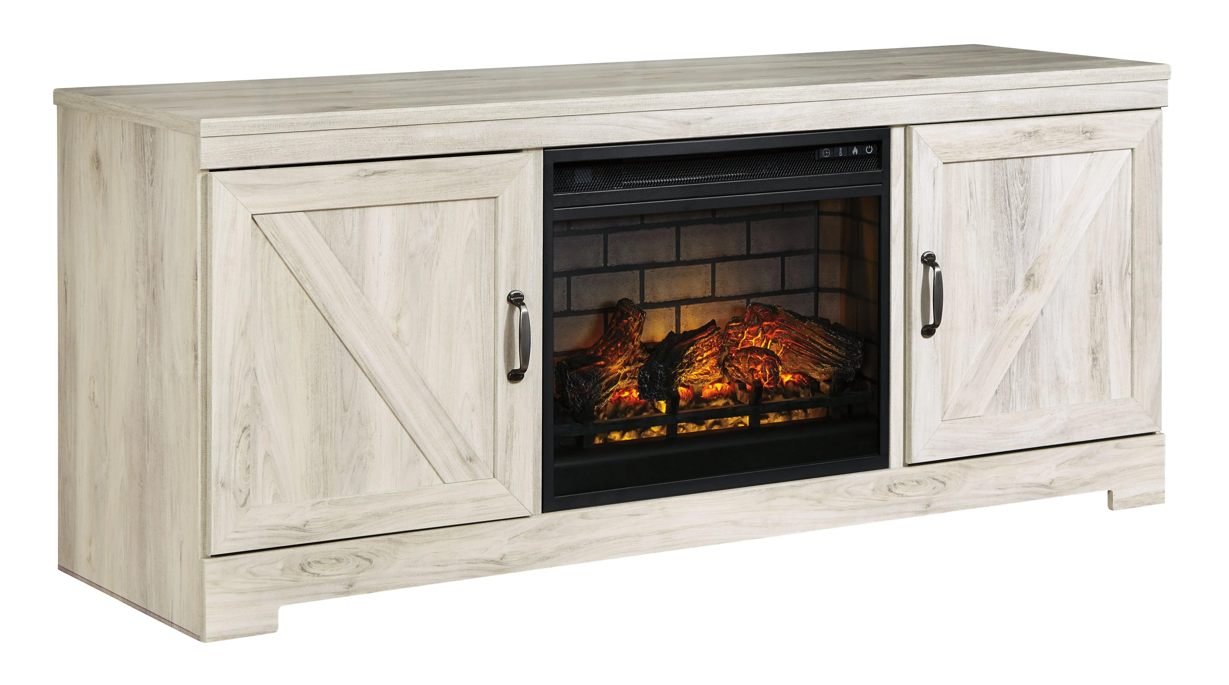 Bellaby Whitewash 63" Tv Stand With Electric Fireplace - Image 2
