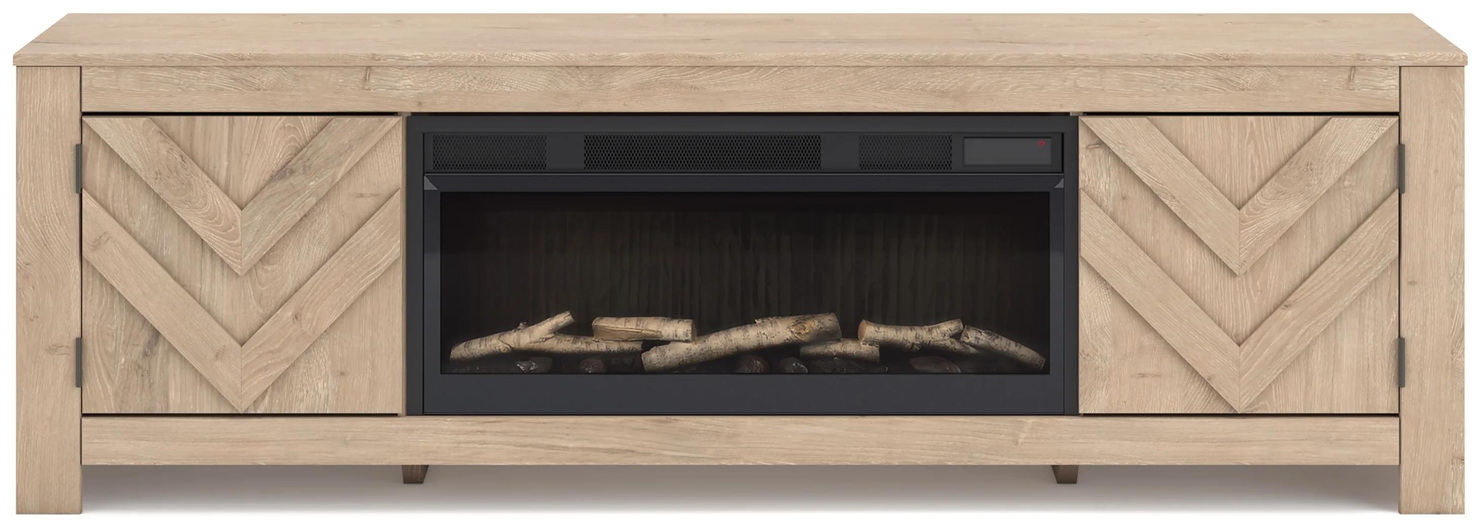 Cayboni Tan 71" TV Stand with Electric Fireplace - Image 3