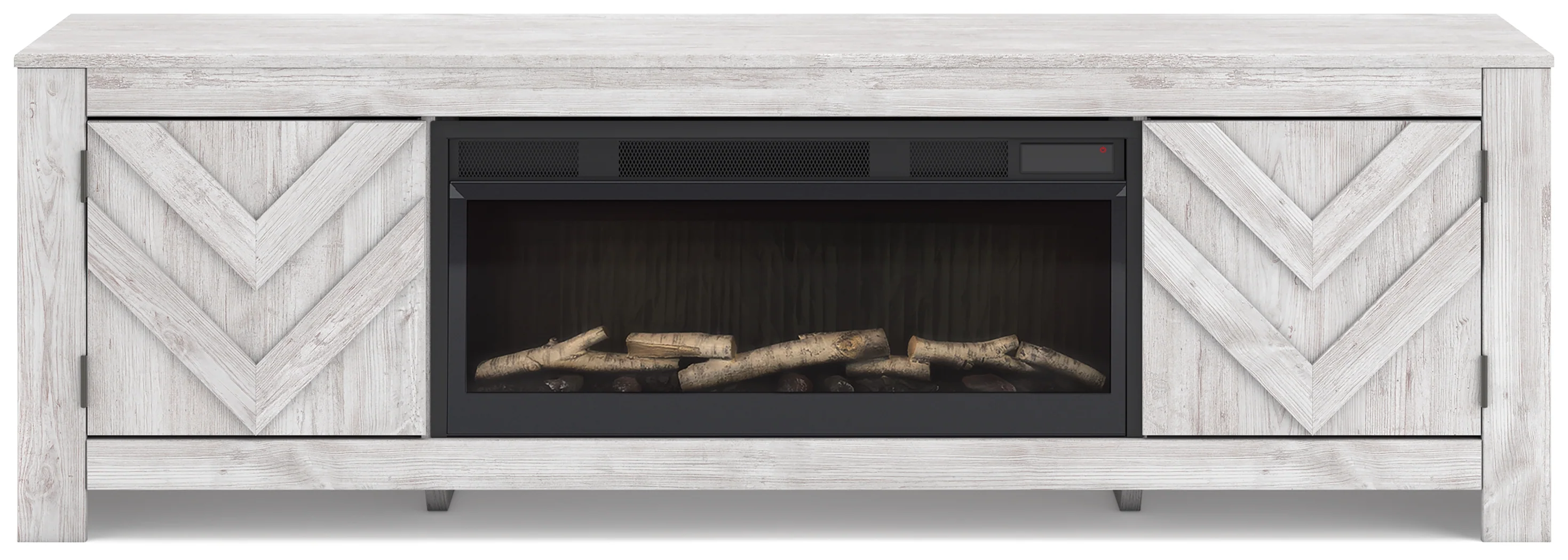 Cayboni Whitewash 71" TV Stand with Electric Fireplace - Image 2