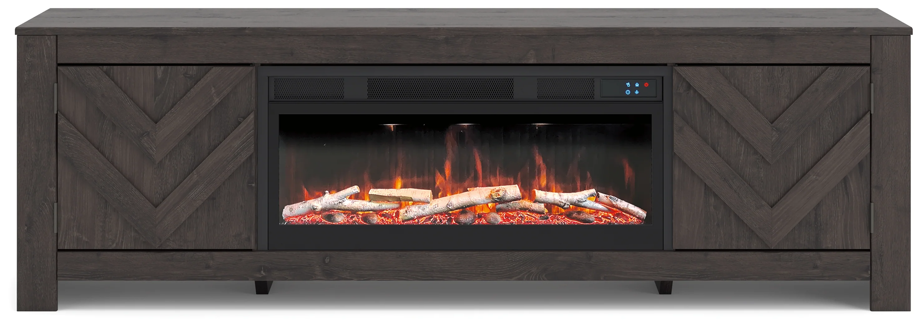 Cayboni Black 71" TV Stand with Electric Fireplace - Image 2
