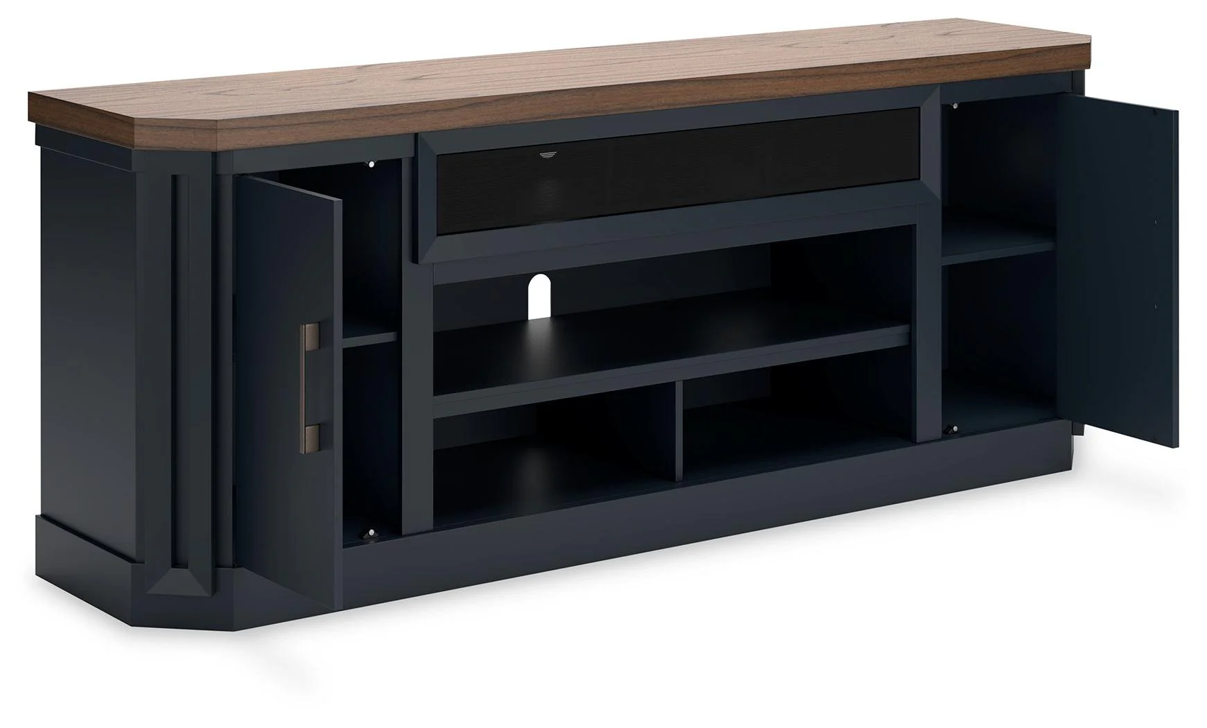 Landocken Brown Blue 83″ Tv Stand