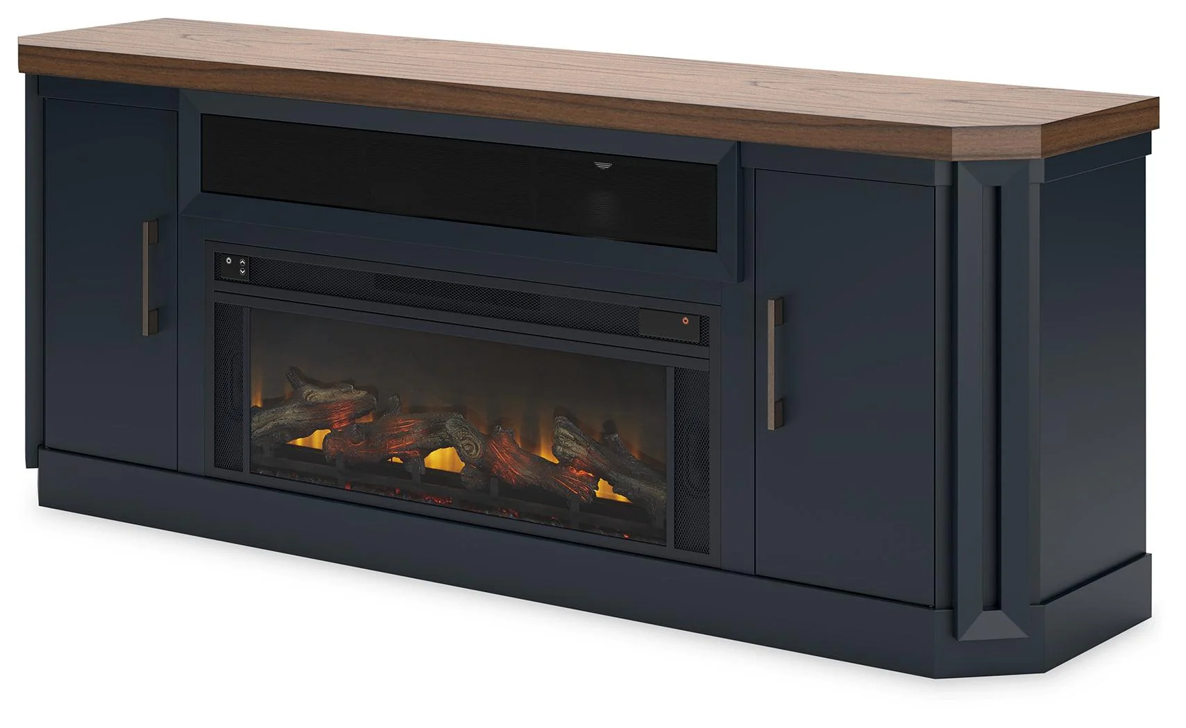 Landocken Two-Tone 83" Tv Stand With Electric Fireplace - Image 3