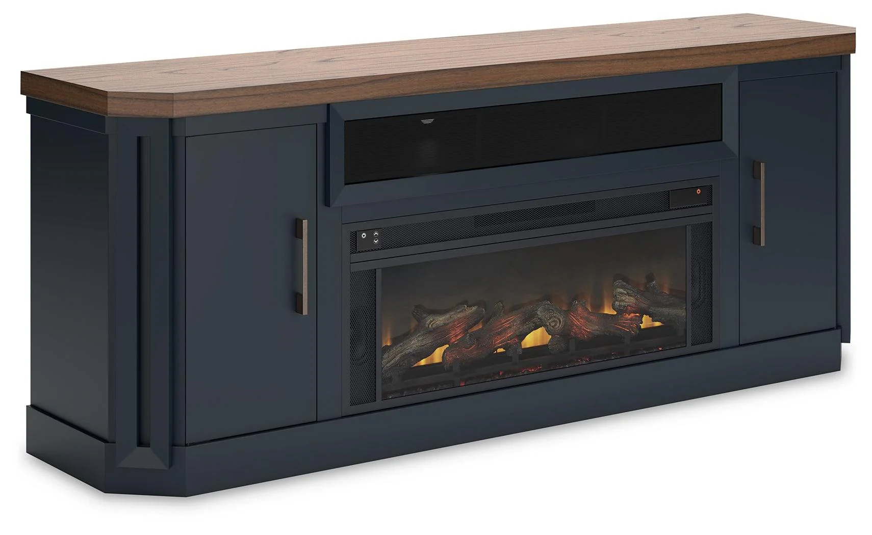 Landocken Two-Tone 83" Tv Stand With Electric Fireplace - Image 2