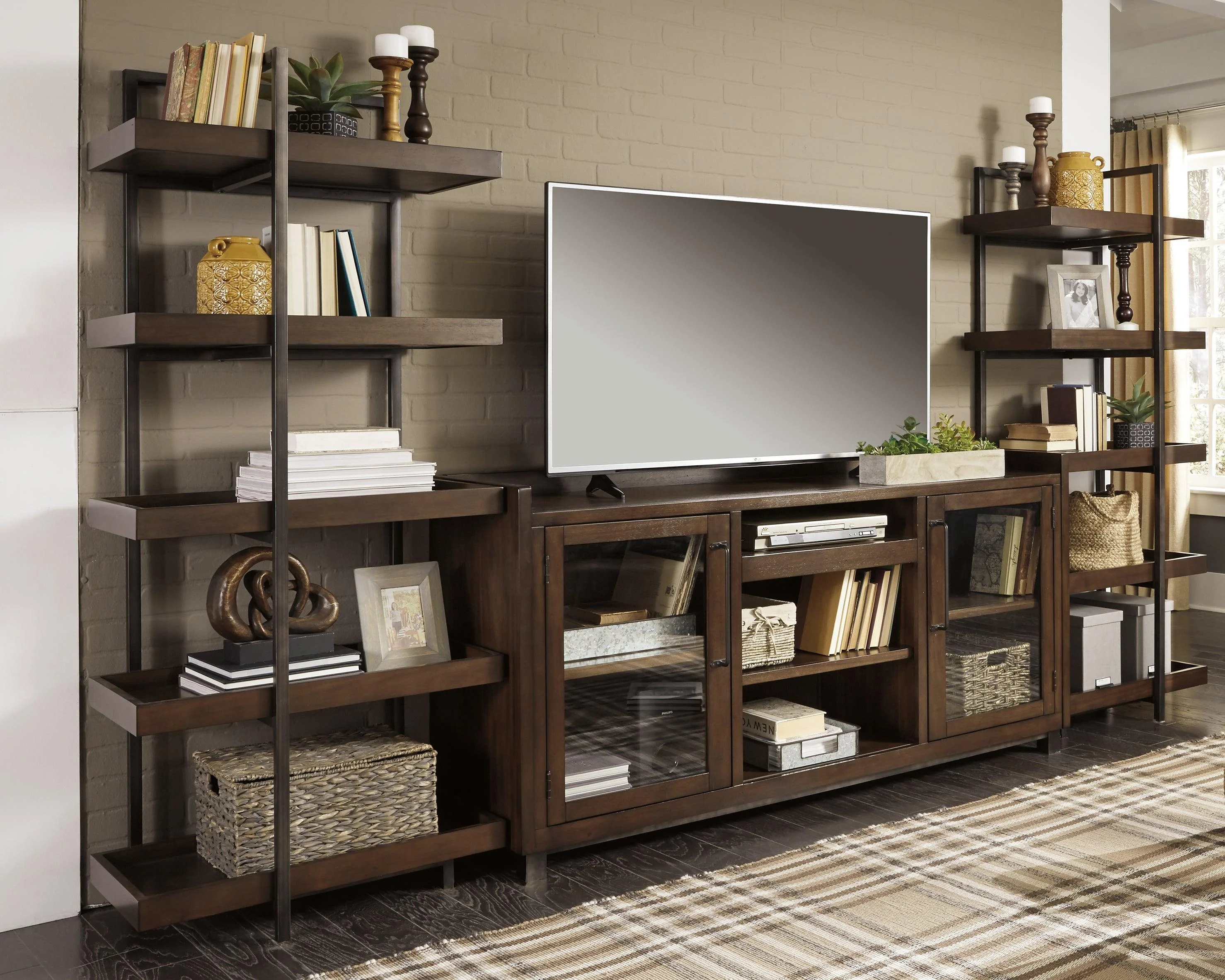 Starmore Brown Gunmetal 3-Piece Entertainment Center - Image 3