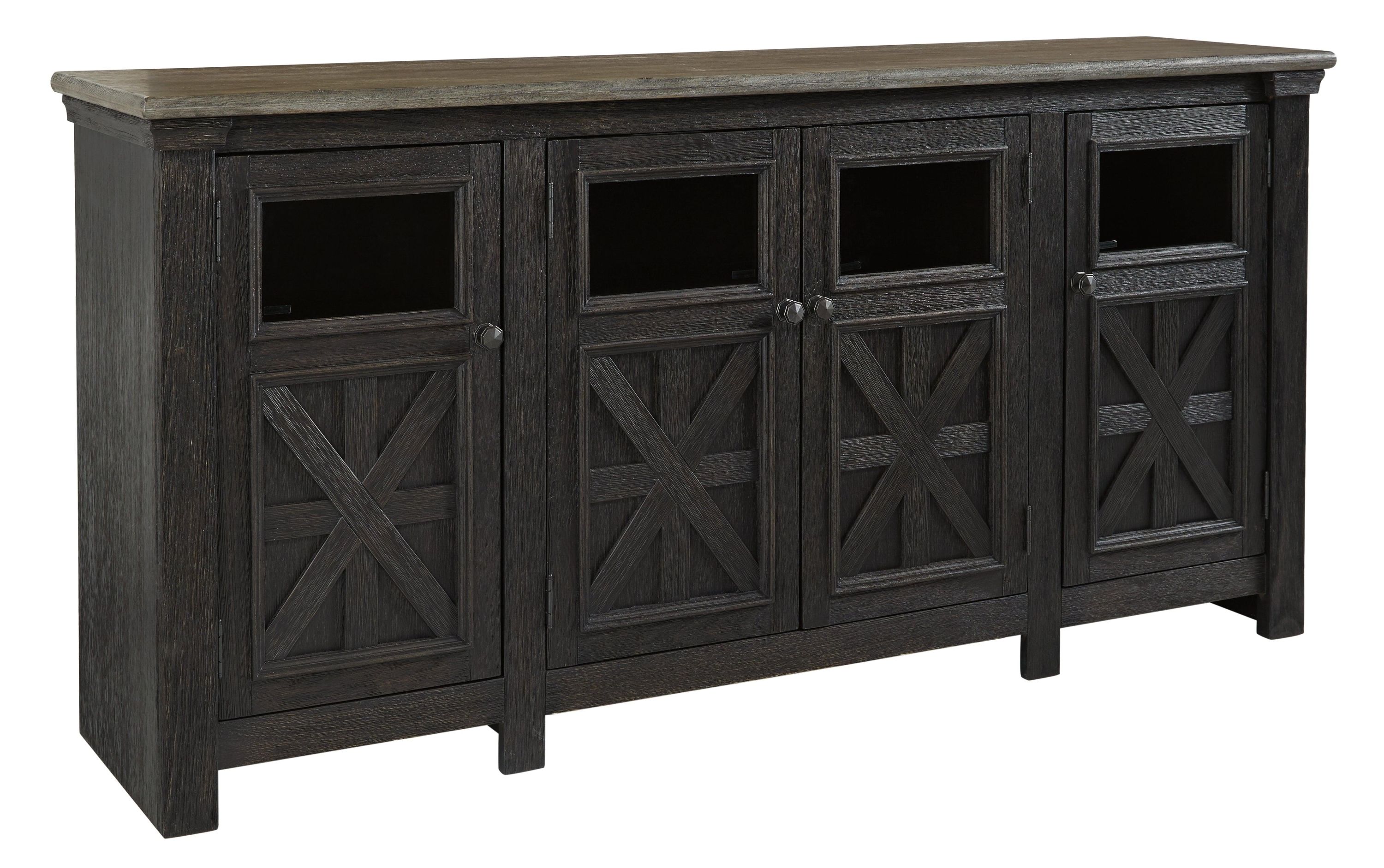 Tyler Creek Black Gray 74" Tv Stand - Image 2
