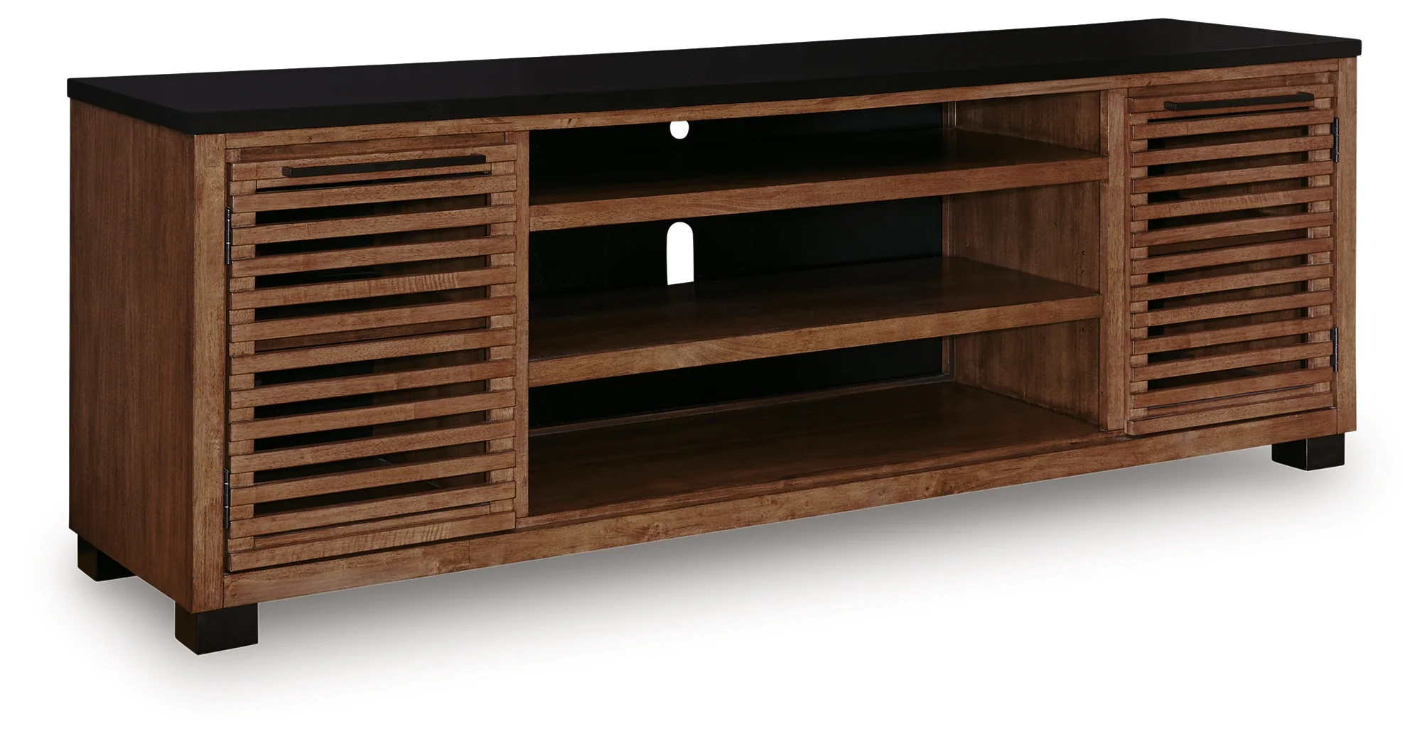 Kallari Warm Brown/Black 84" TV Stand - Image 2