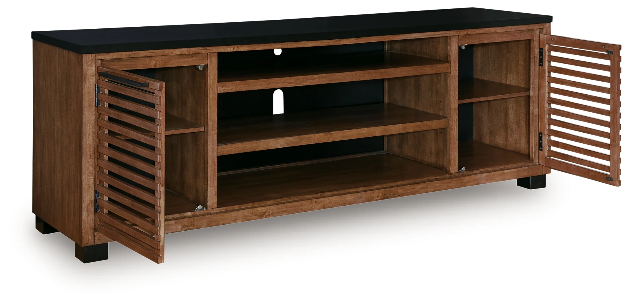 Kallari Warm Brown/Black 84" TV Stand - Image 3