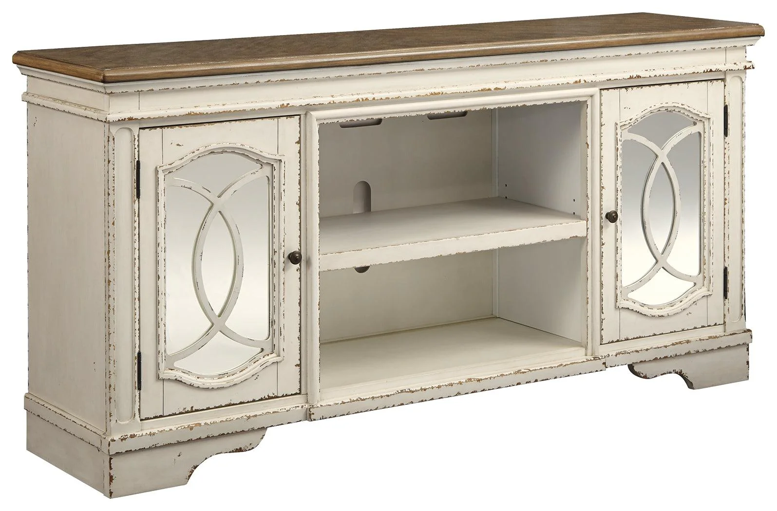 Realyn Chipped White 74" Tv Stand - Image 2