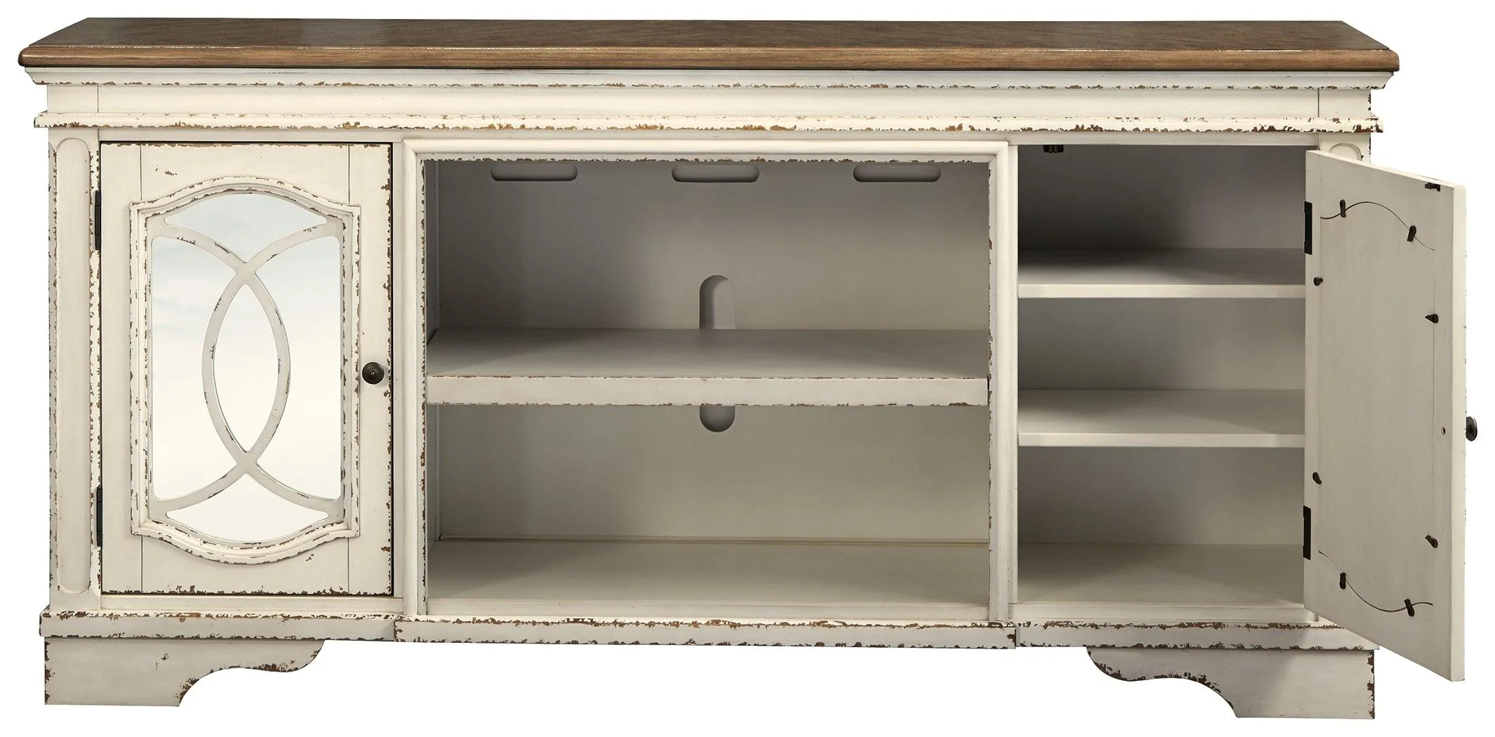 Realyn Chipped White 74" Tv Stand - Image 3