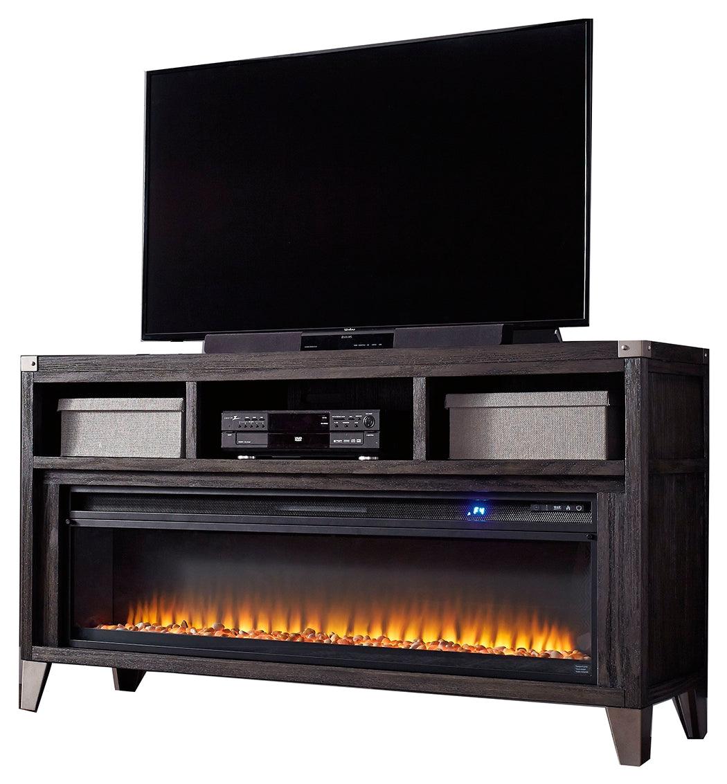 Todoe Gray 65" Tv Stand With Electric Fireplace - Image 2