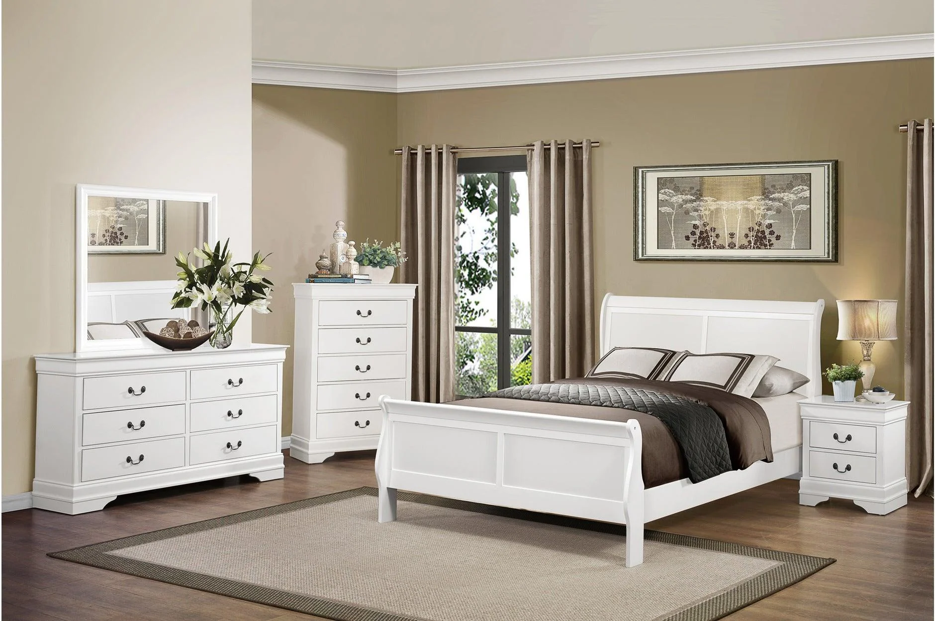 Mayville White Panel Bedroom Set - Image 1