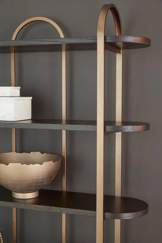 Brentmour Brown Gold Bookcase