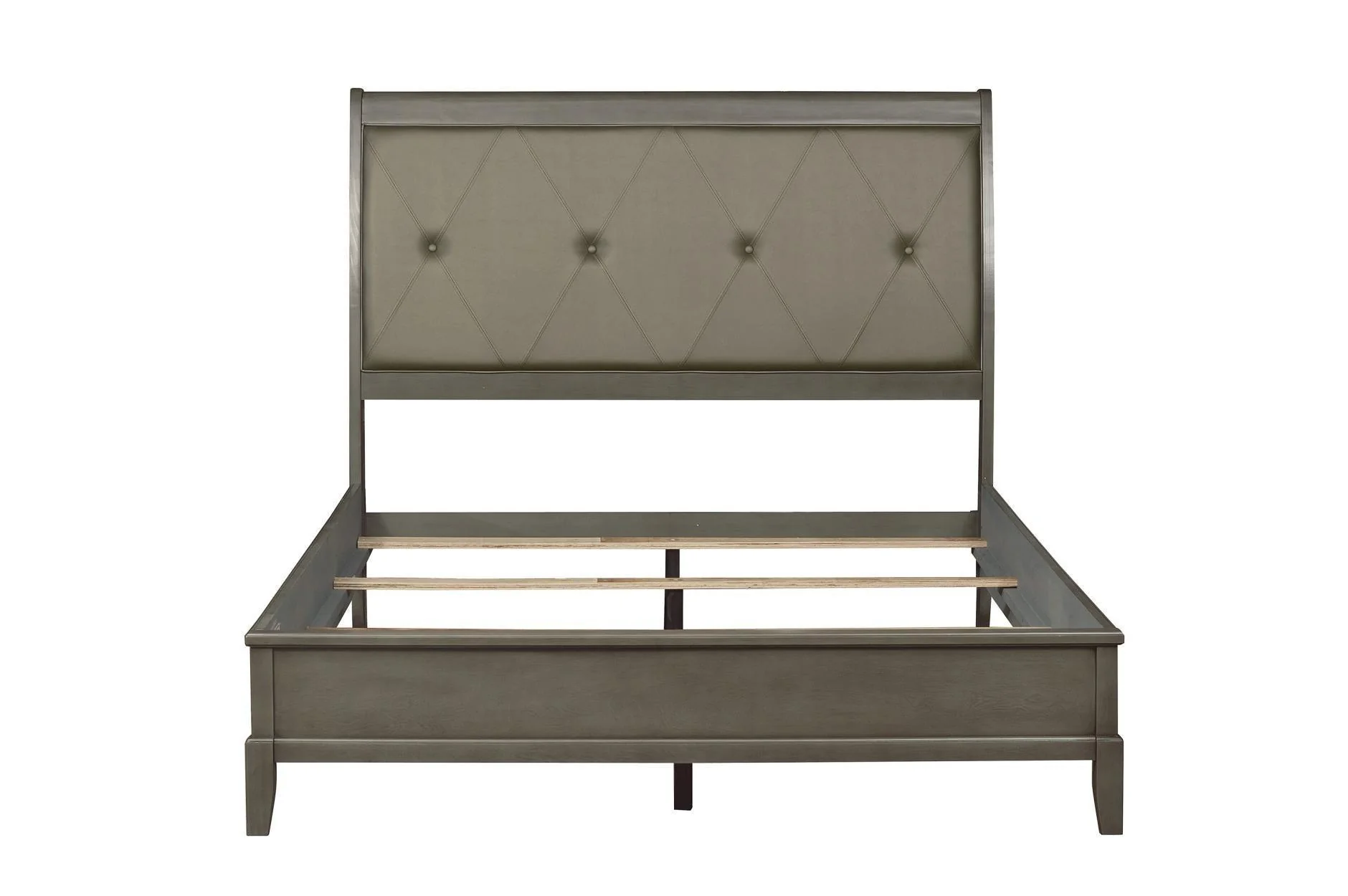 Cotterill Gray Faux Leather Tufted Panel Bedroom Set - Image 2