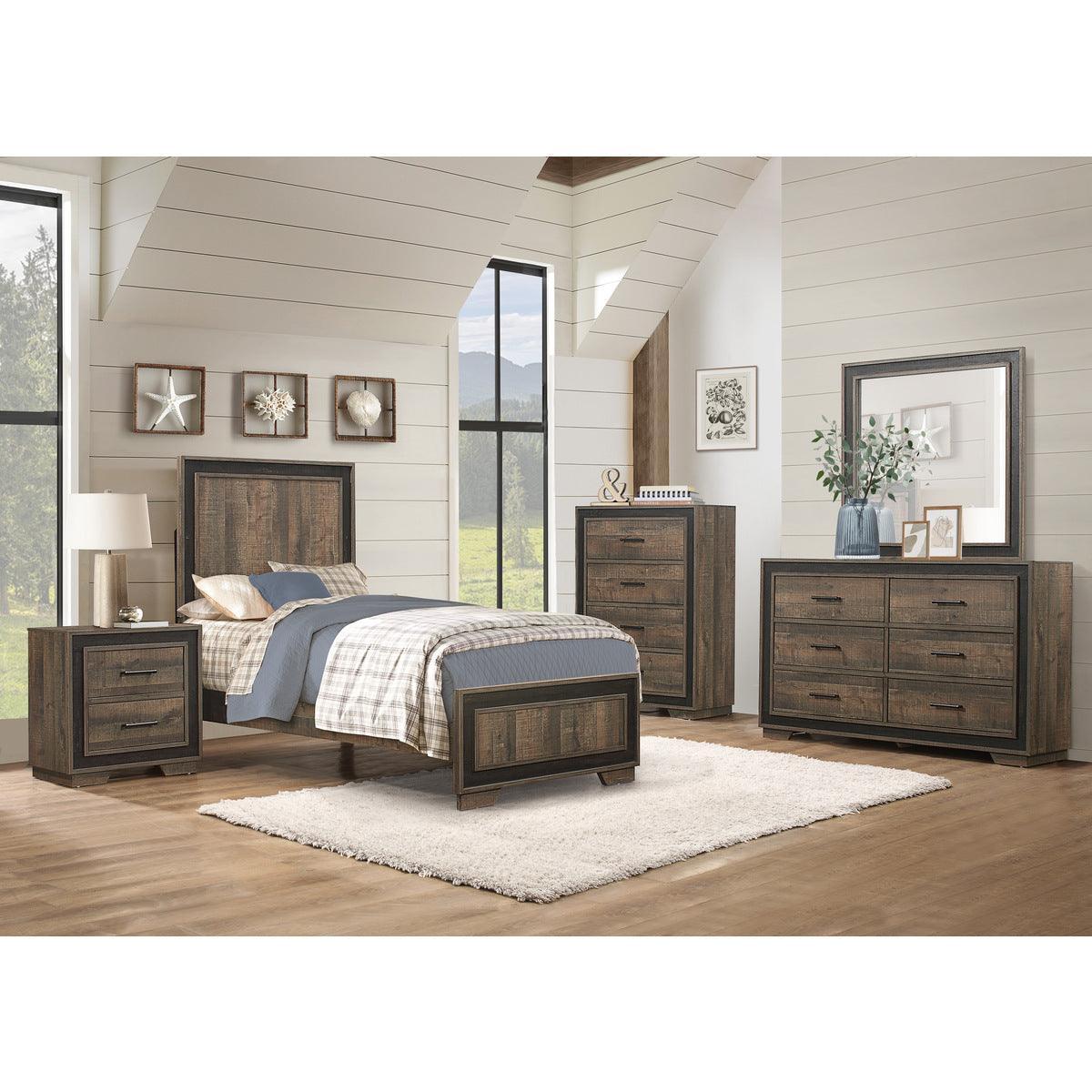 Ellendale Mahogany Dark Ebony Panel Twin Bed - Image 3