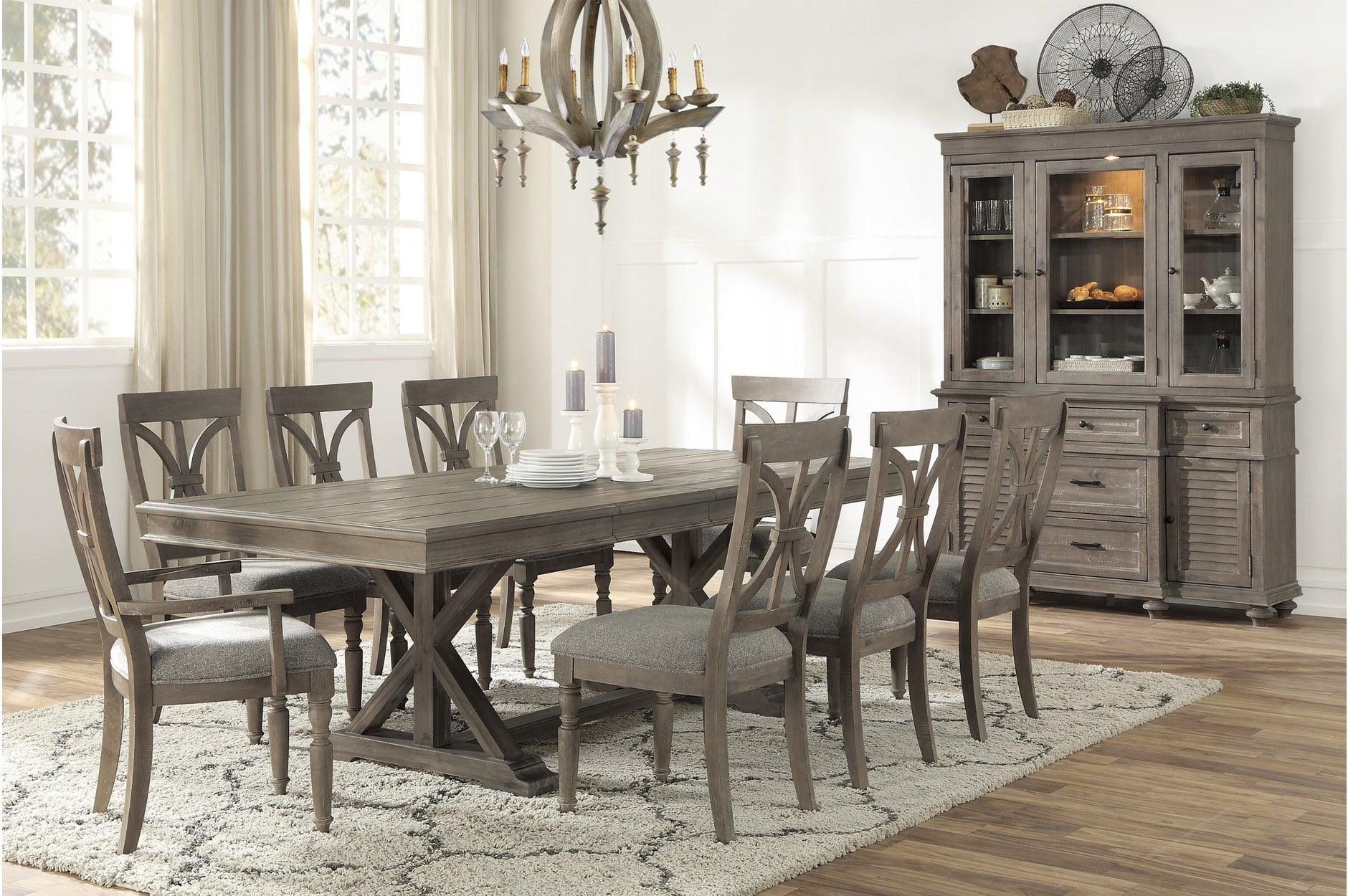 Cardano Brown Fabric Rectangular Dining Room Set - Image 1