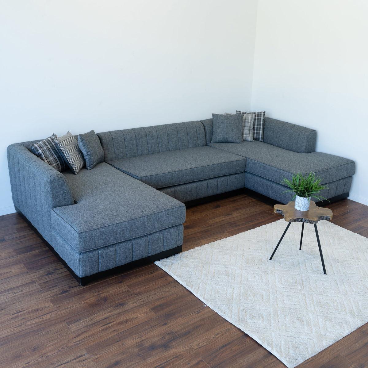 Abigail Gray Linen Double Chaise Sectional - Image 2