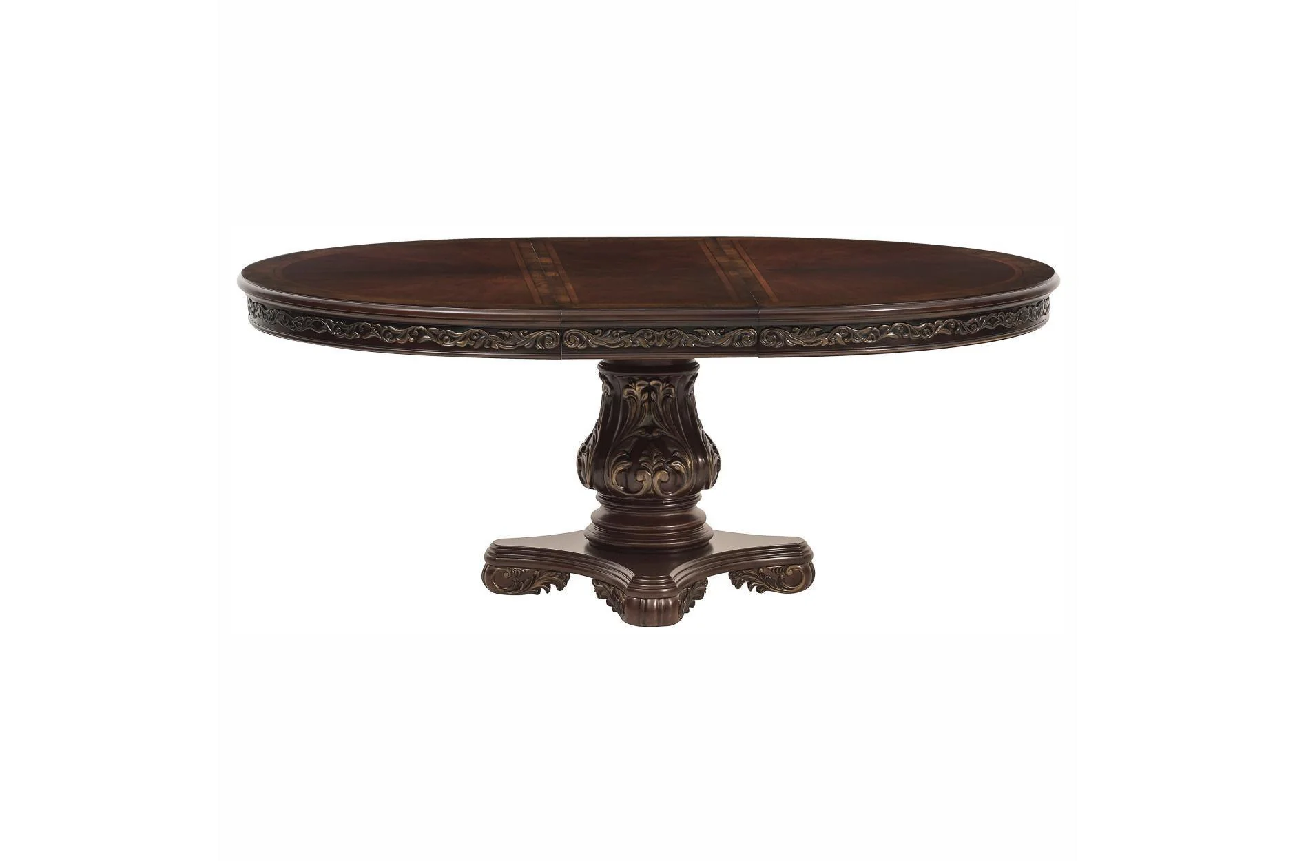 Deryn Park Cherry Upholstered Oval Dining Room Set - Image 3