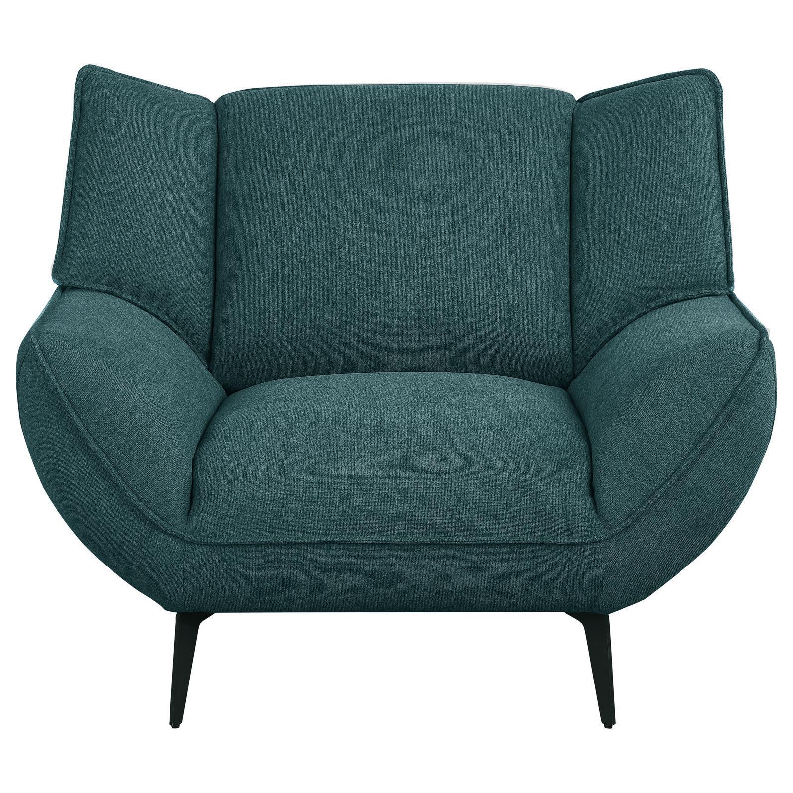 Acton Upholstered Flared Arm Chair Teal Blue - Image 3