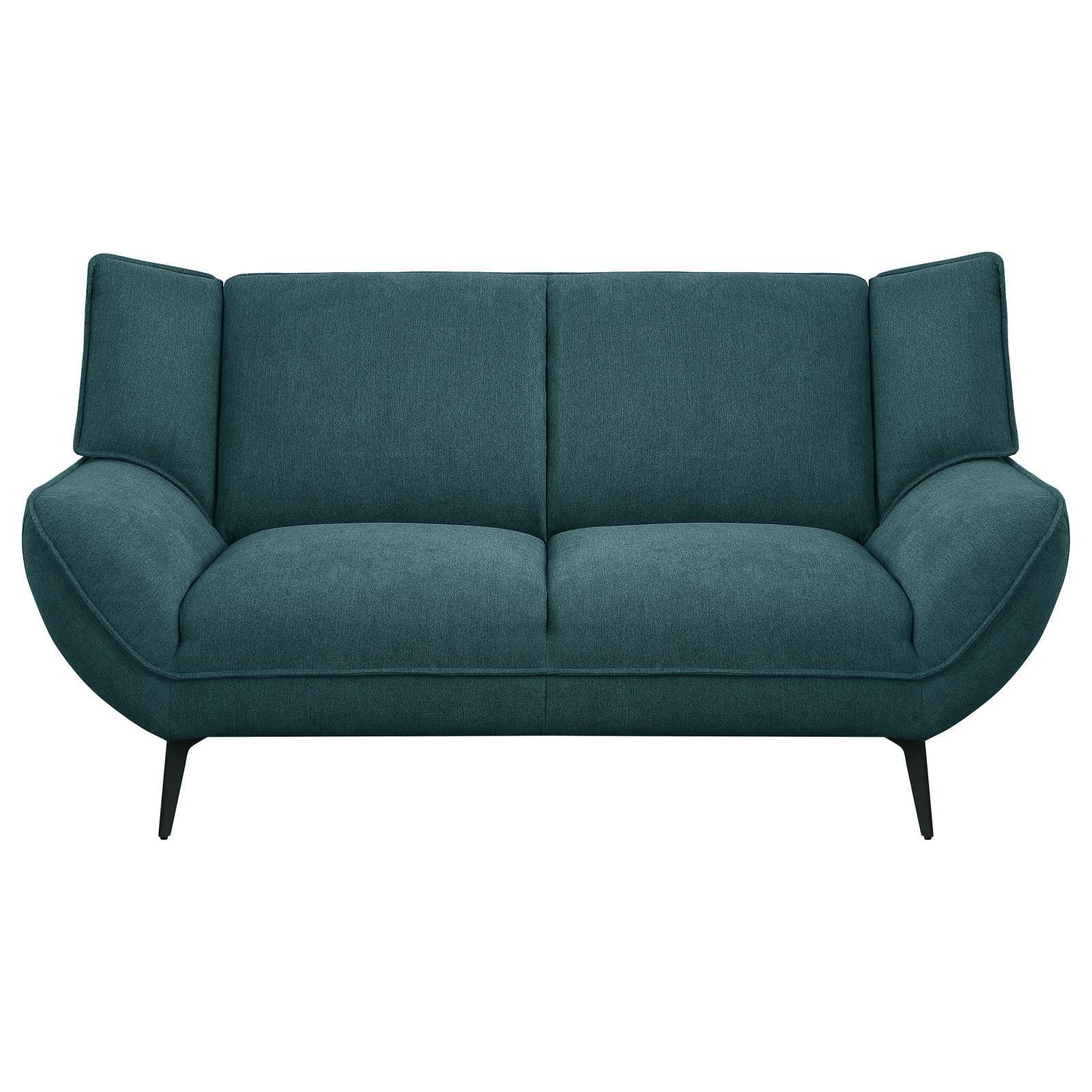 Acton Upholstered Flared Arm Loveseat Teal Blue - Image 3