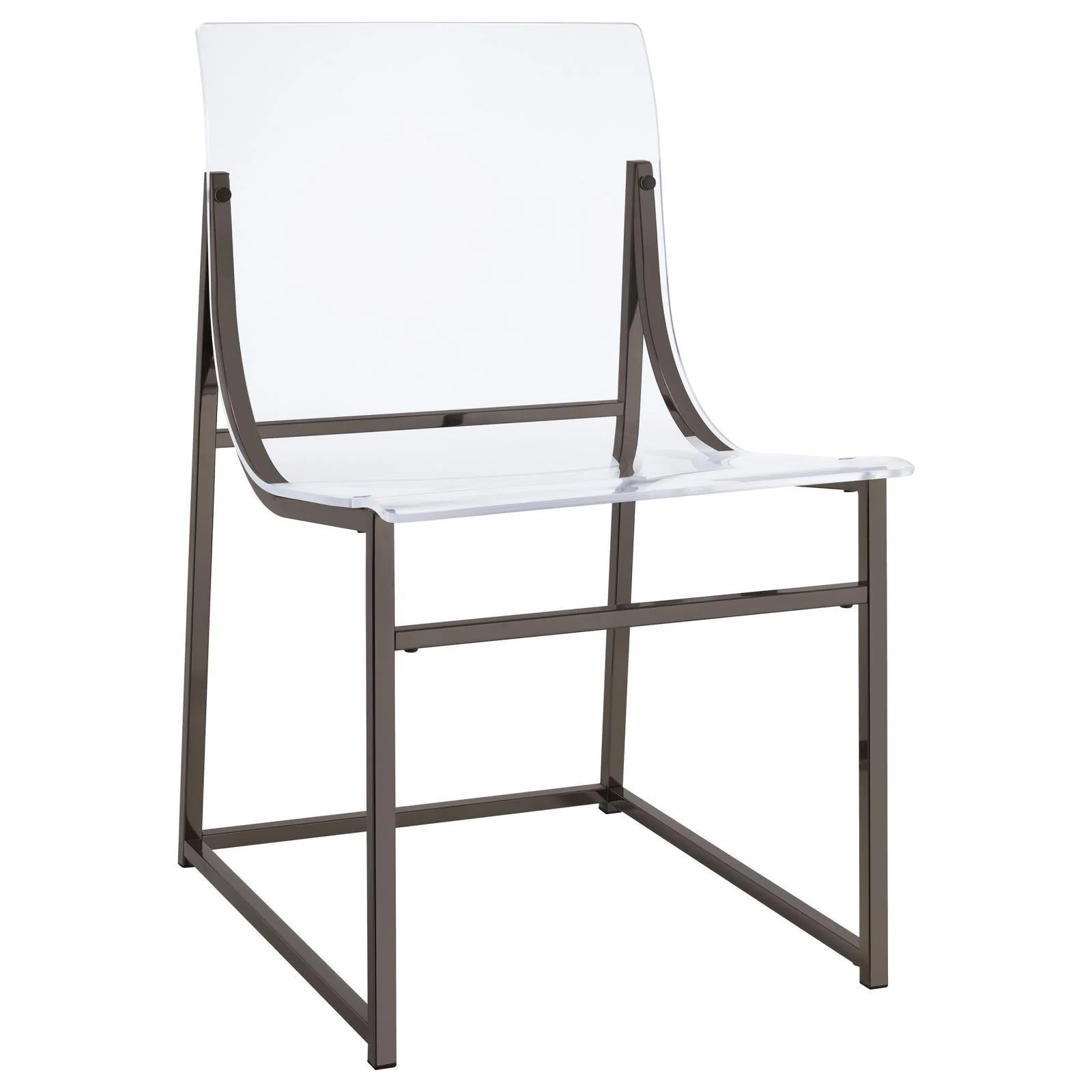 Adino Acrylic Dining Side Chair Clear Black Nickel (Set of 2) - Image 3