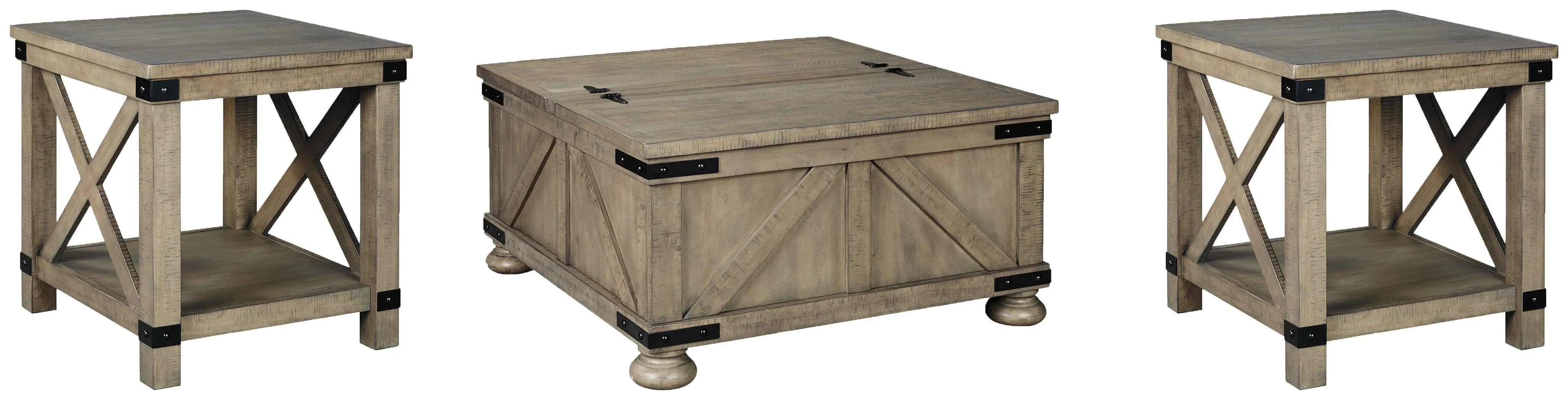 Aldwin Gray Coffee Table With 2 End Tables - Image 2