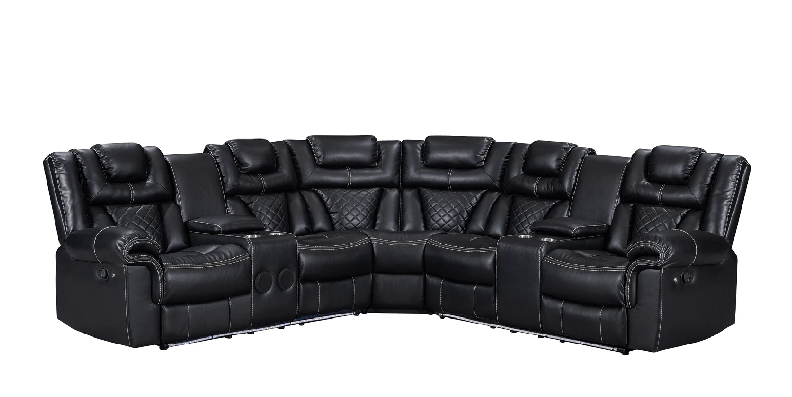 Alexa Black Reclining Sectional - Image 3