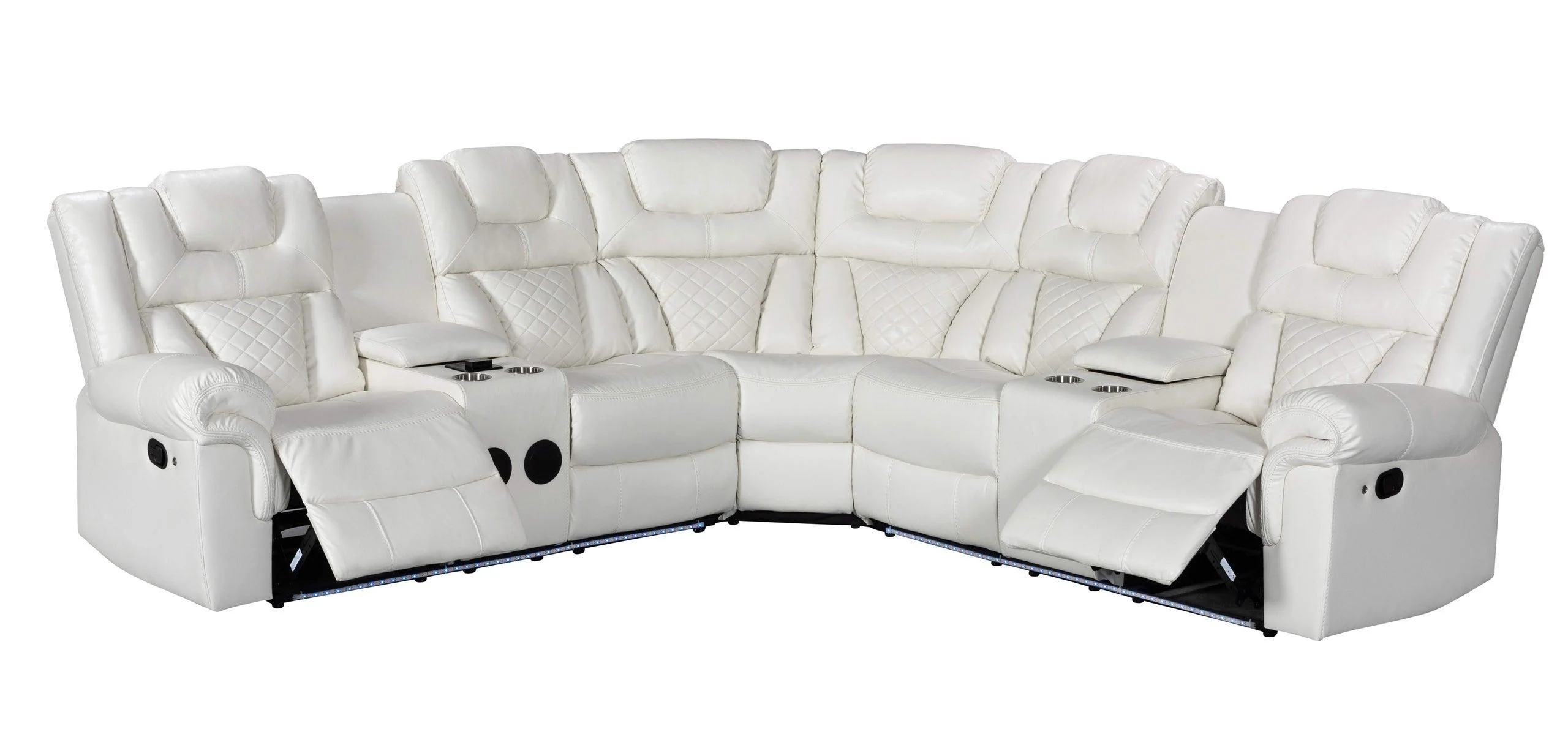 Alexa White Reclining Sectional - Image 2