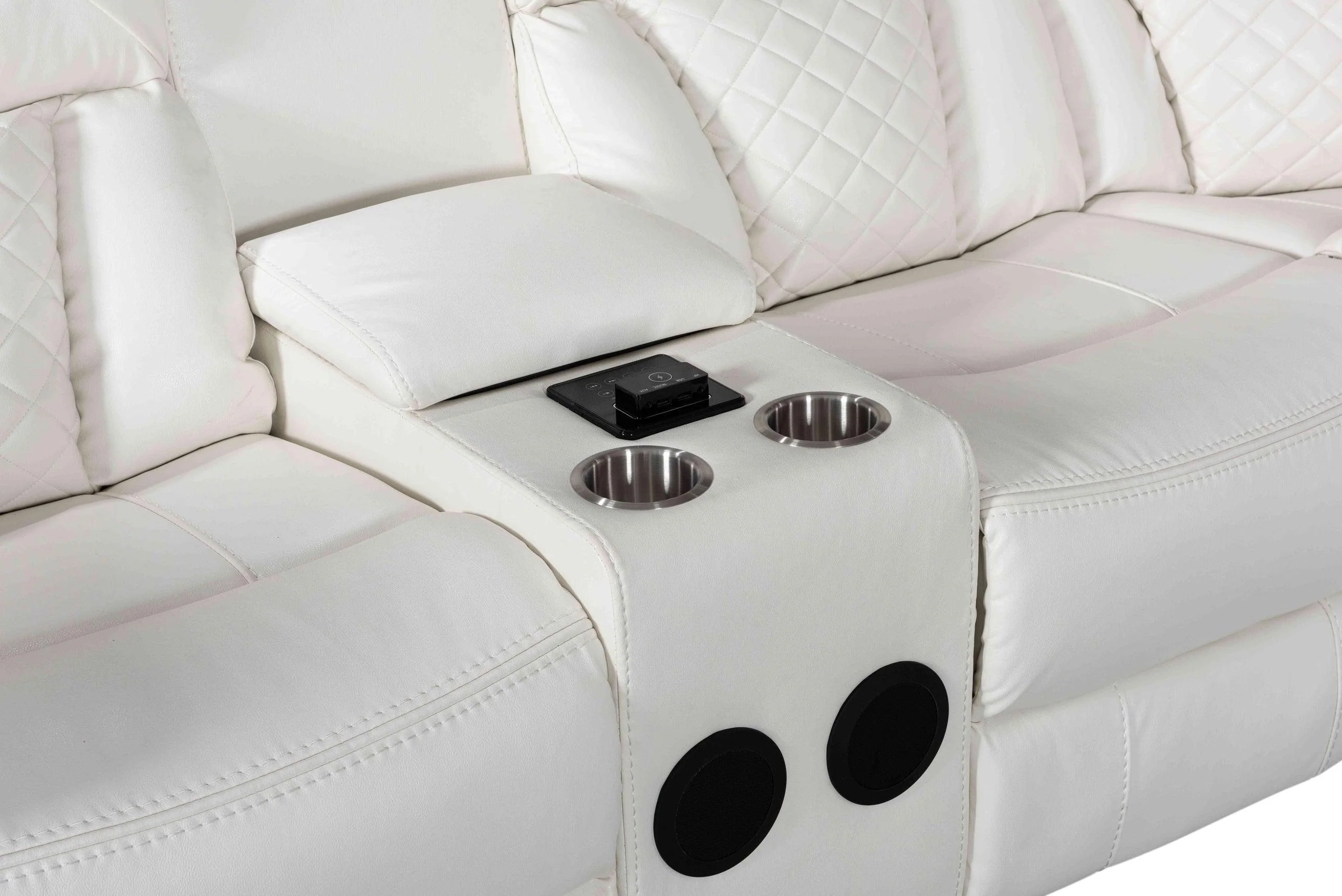 Alexa White Reclining Sectional - Image 3