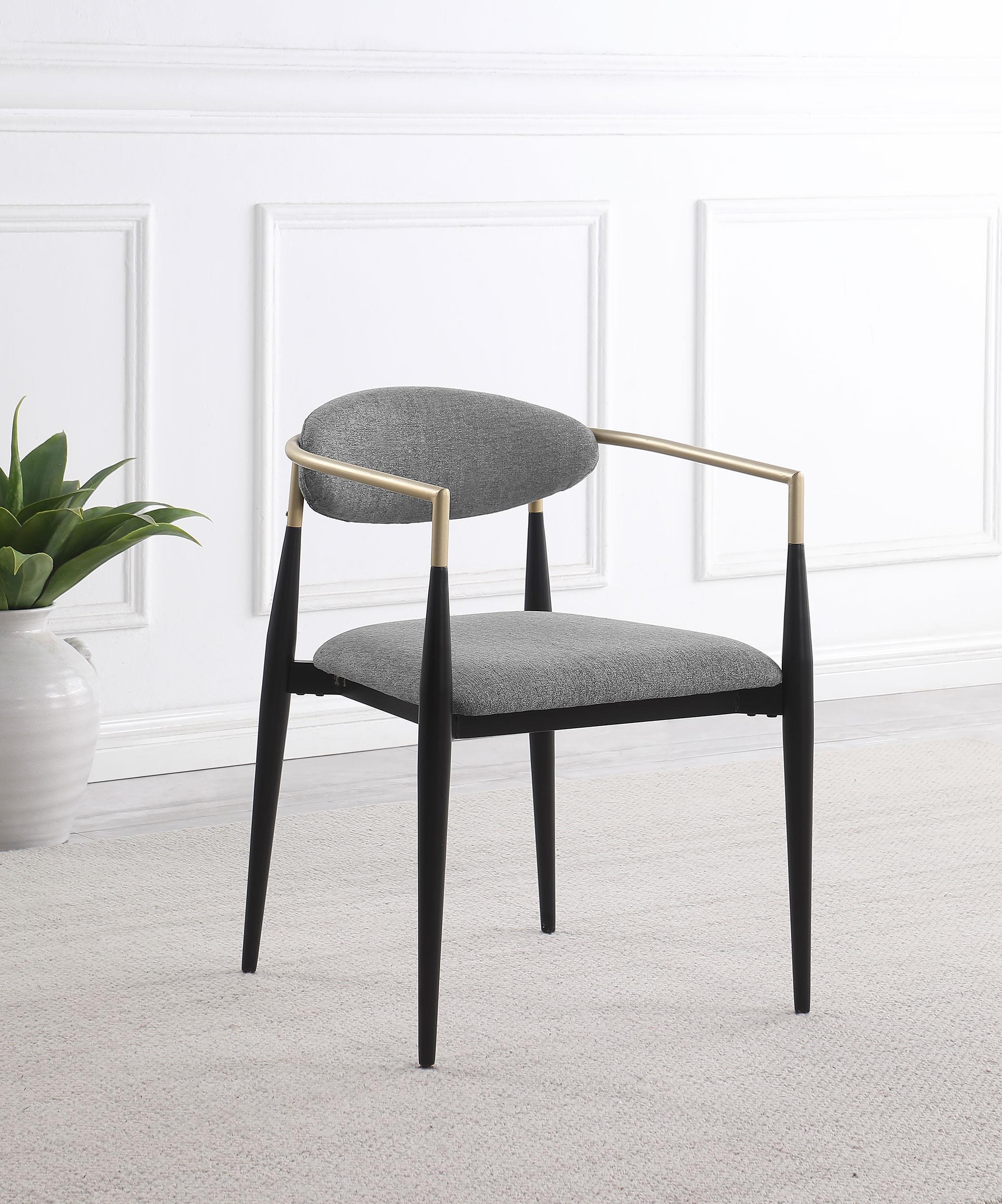 Alexis Fabric Upholstered Dining Arm Chair Gray (Set of 2) - Image 2