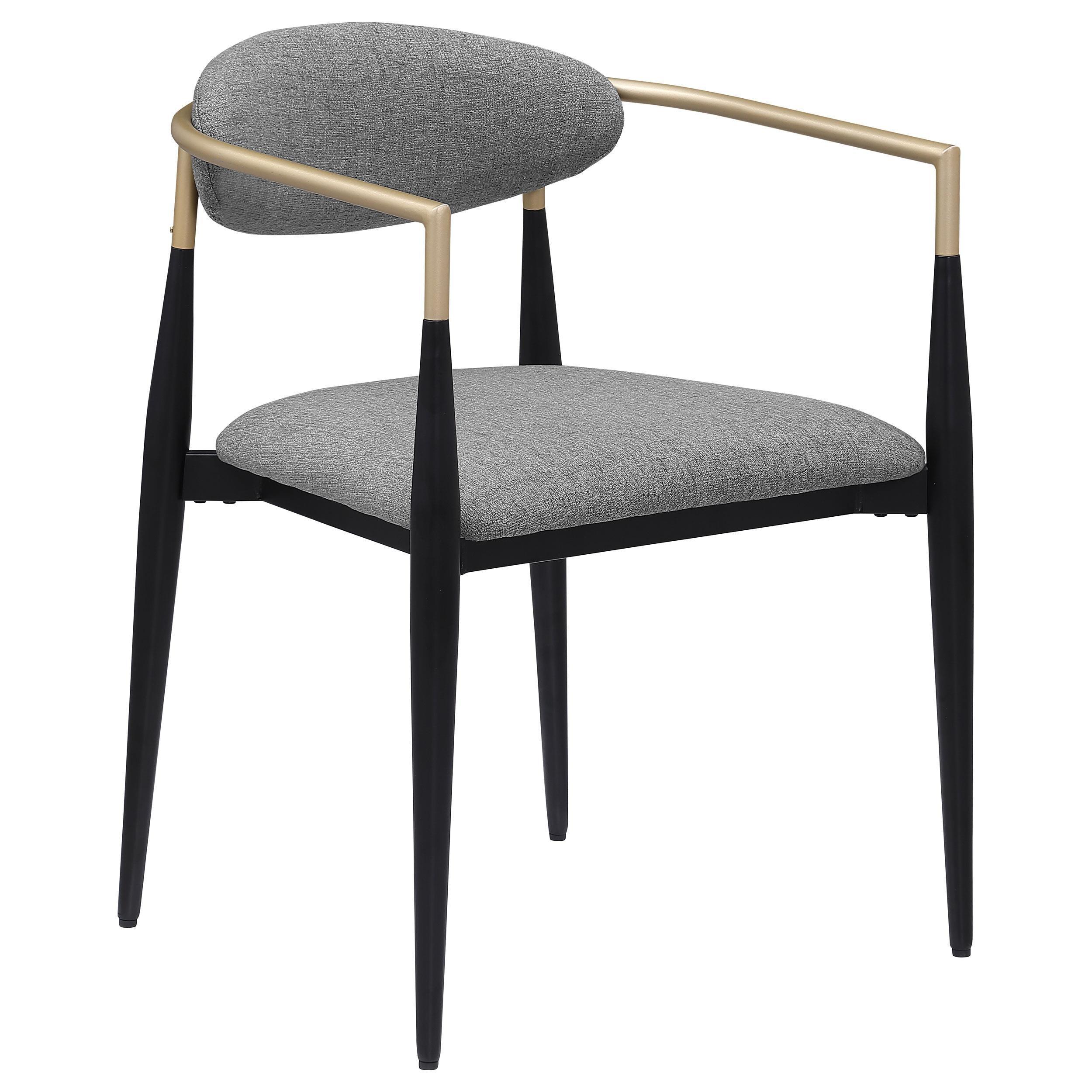 Alexis Fabric Upholstered Dining Arm Chair Gray (Set of 2) - Image 3