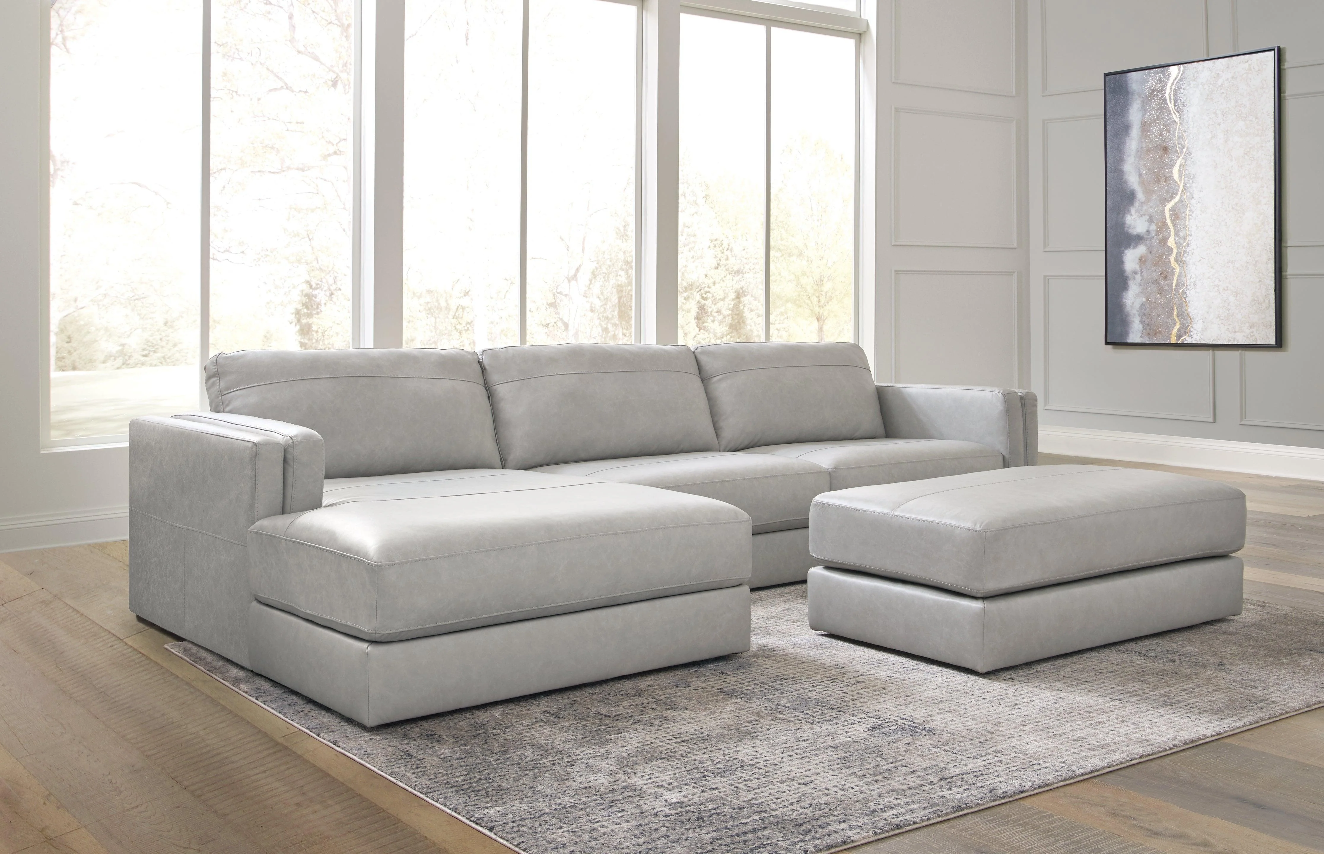 Amiata Glacier 2-Piece Sectional With Ottoman - Image 2