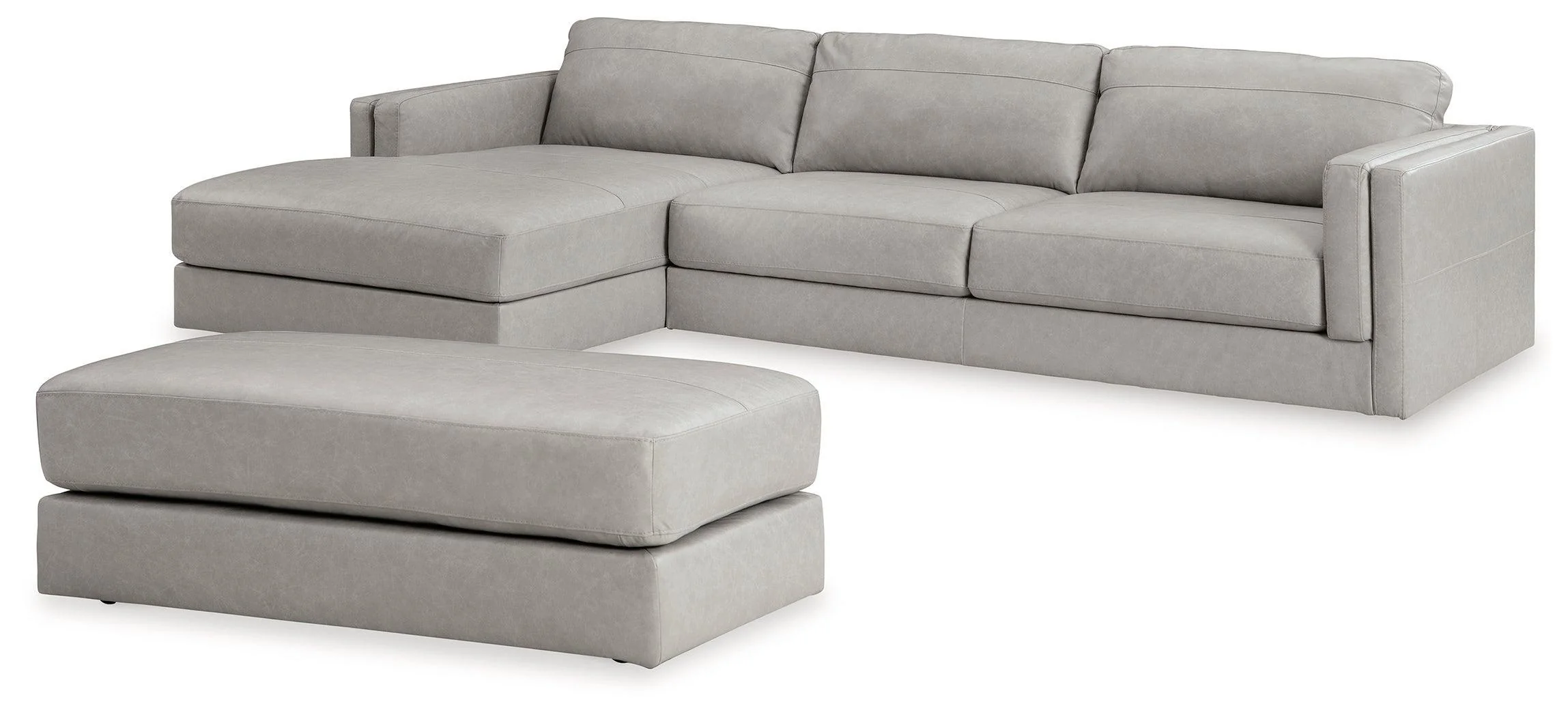Amiata Glacier 2-Piece Sectional With Ottoman - Image 3