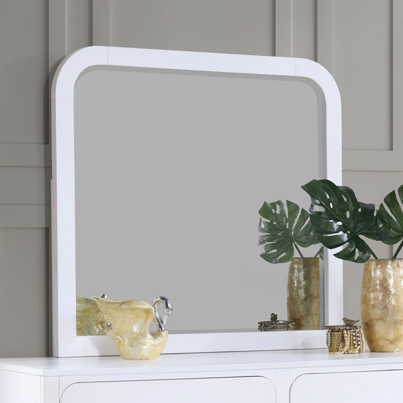Anastasia Dresser Mirror Pearl White - Image 2