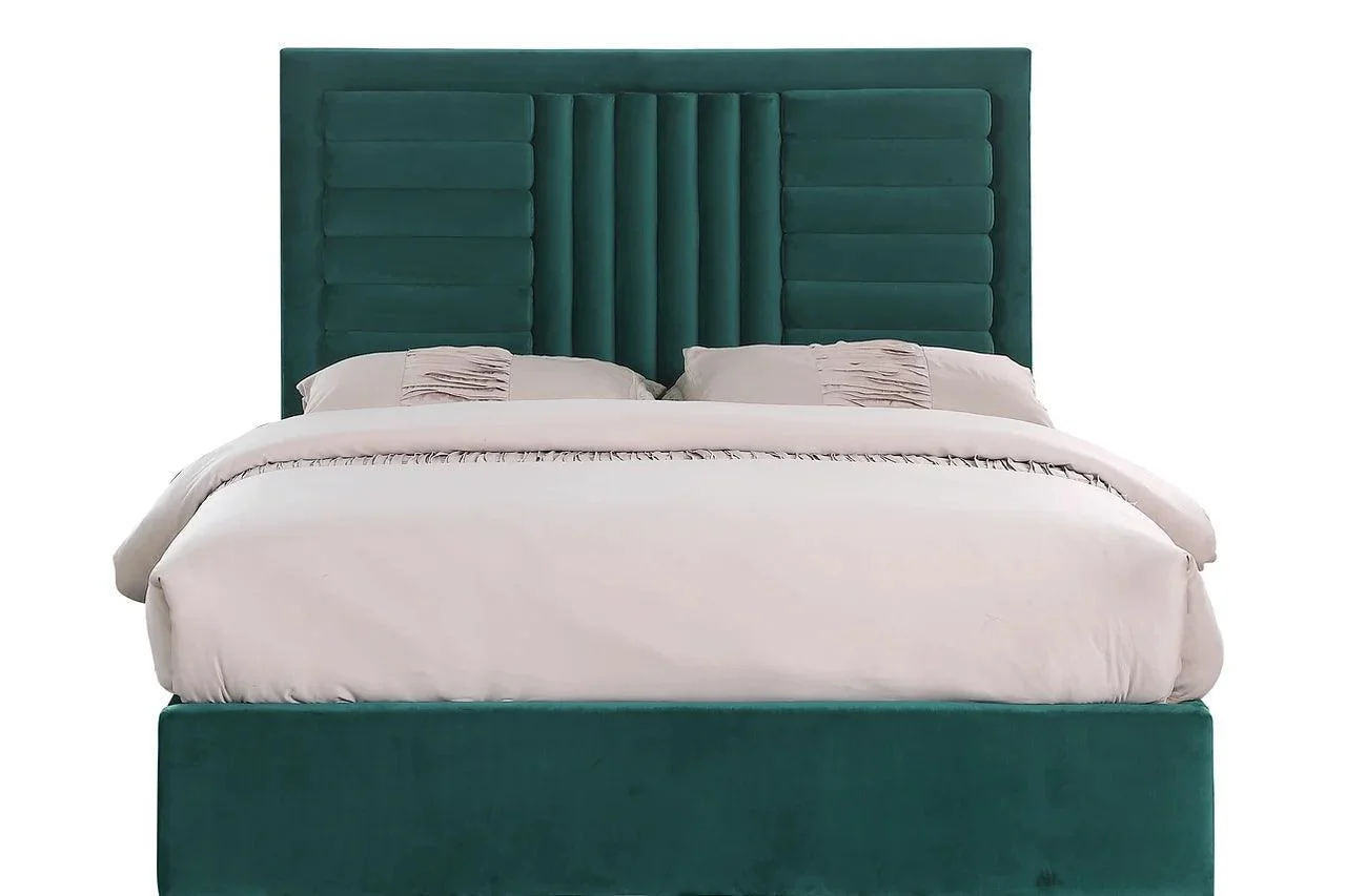 Anita Green Upholstered Platform Queen Bed - Image 2