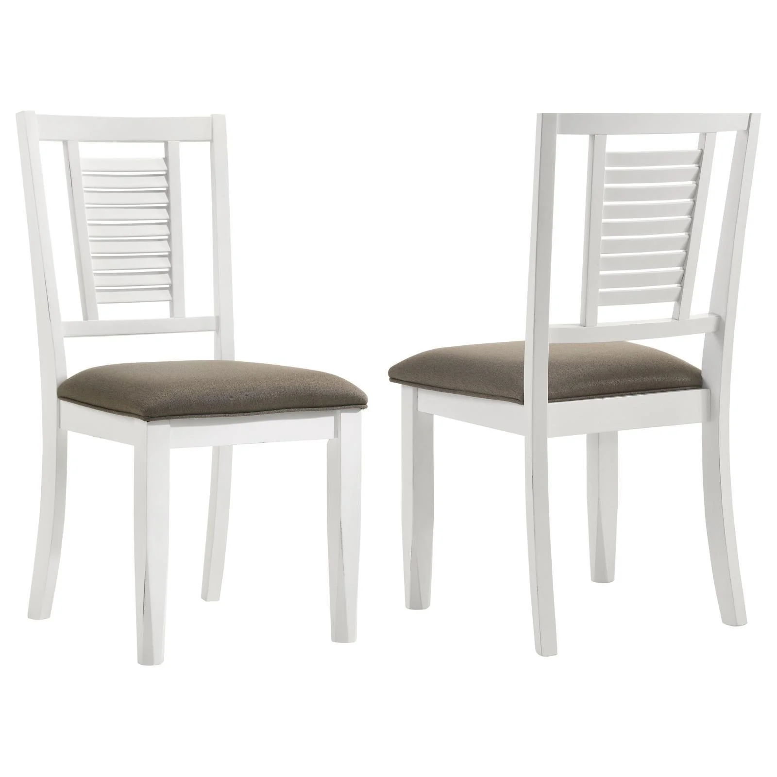 Appleton Ladder Back Dining Side Chair White Brown (Set of 2) - Image 1