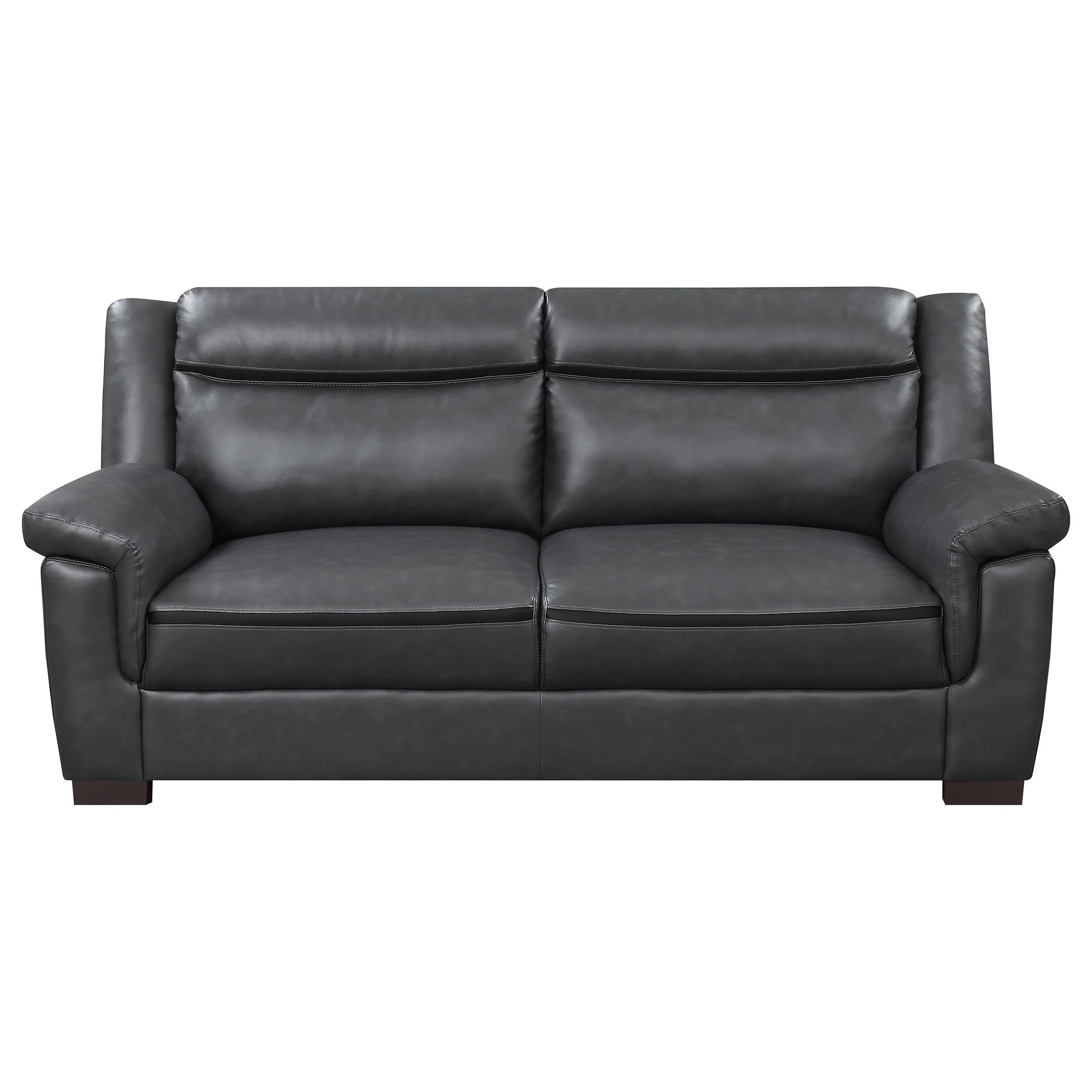 Arabella Brown Faux Leather 3-Piece Living Room Set - Image 2
