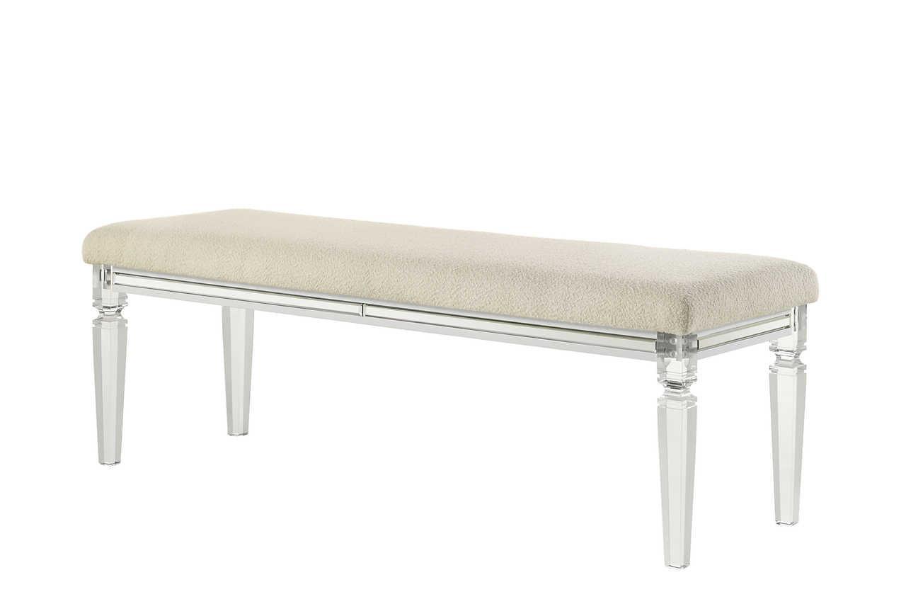 Aria Beige Upholstered Bench