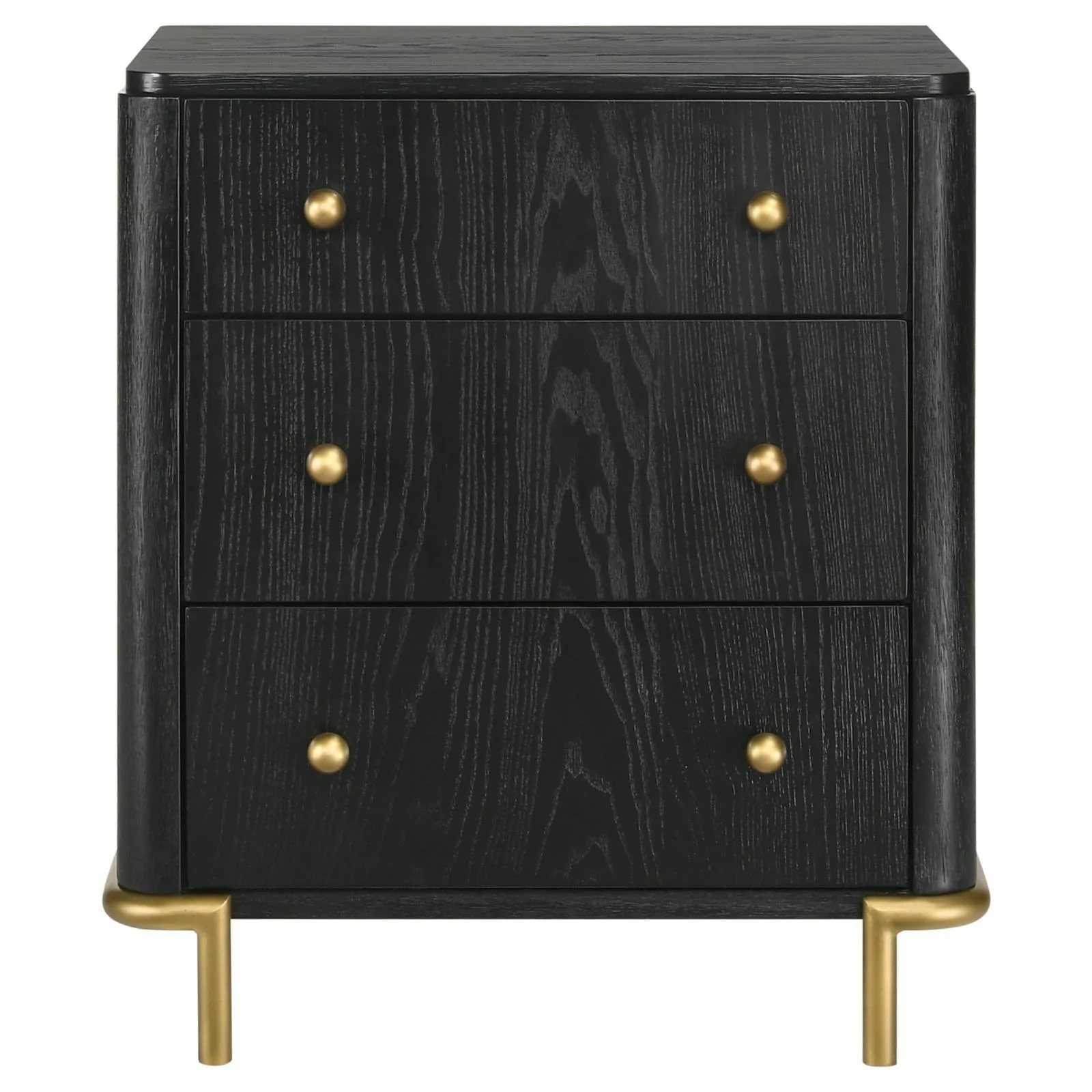 Arini 3 Drawer Nightstand Bedide Table With Usb Outlet Black - Image 3