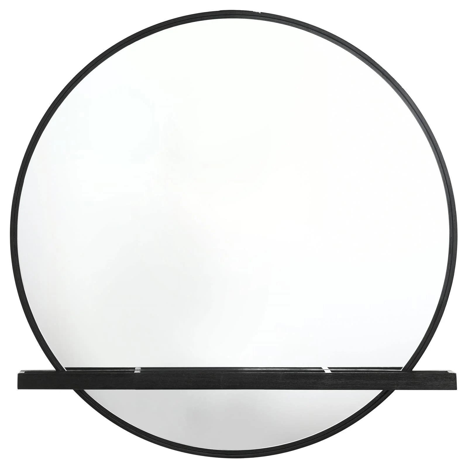Arini Round Dresser Mirror With Shelf Black - Image 3