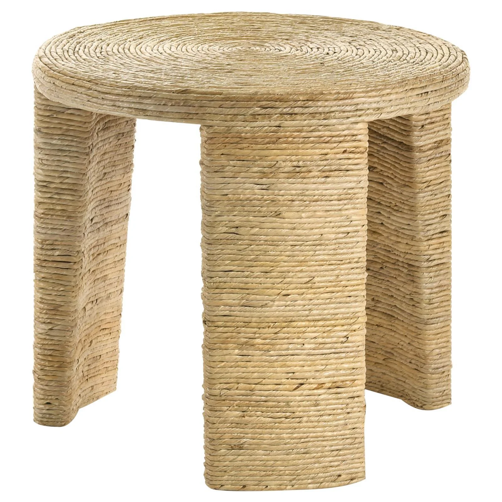 Artina Woven Rattan Round End Table Natural Brown - Image 3