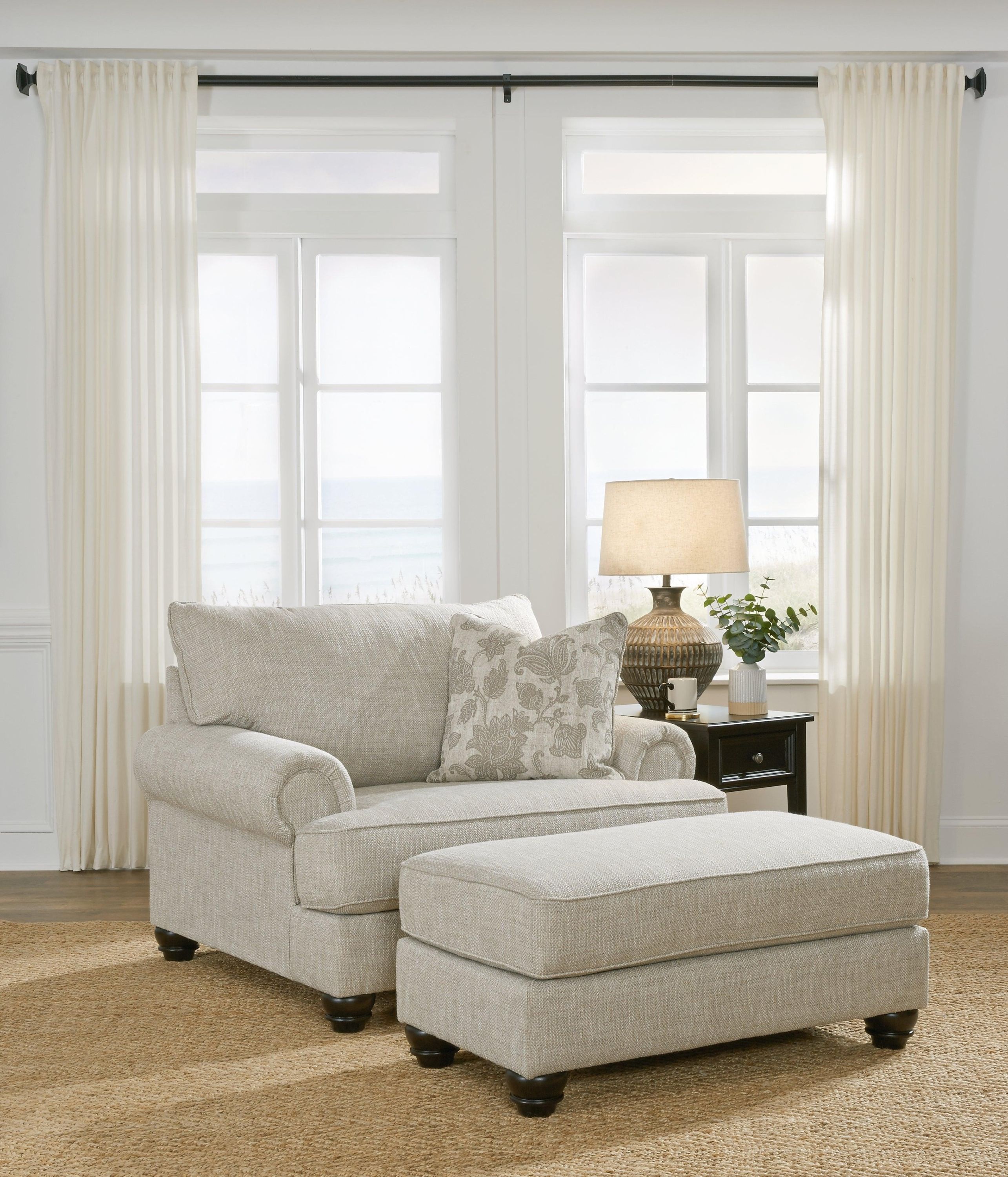 Asanti Fog Sofa Loveseat Chair And Ottoman - Image 3