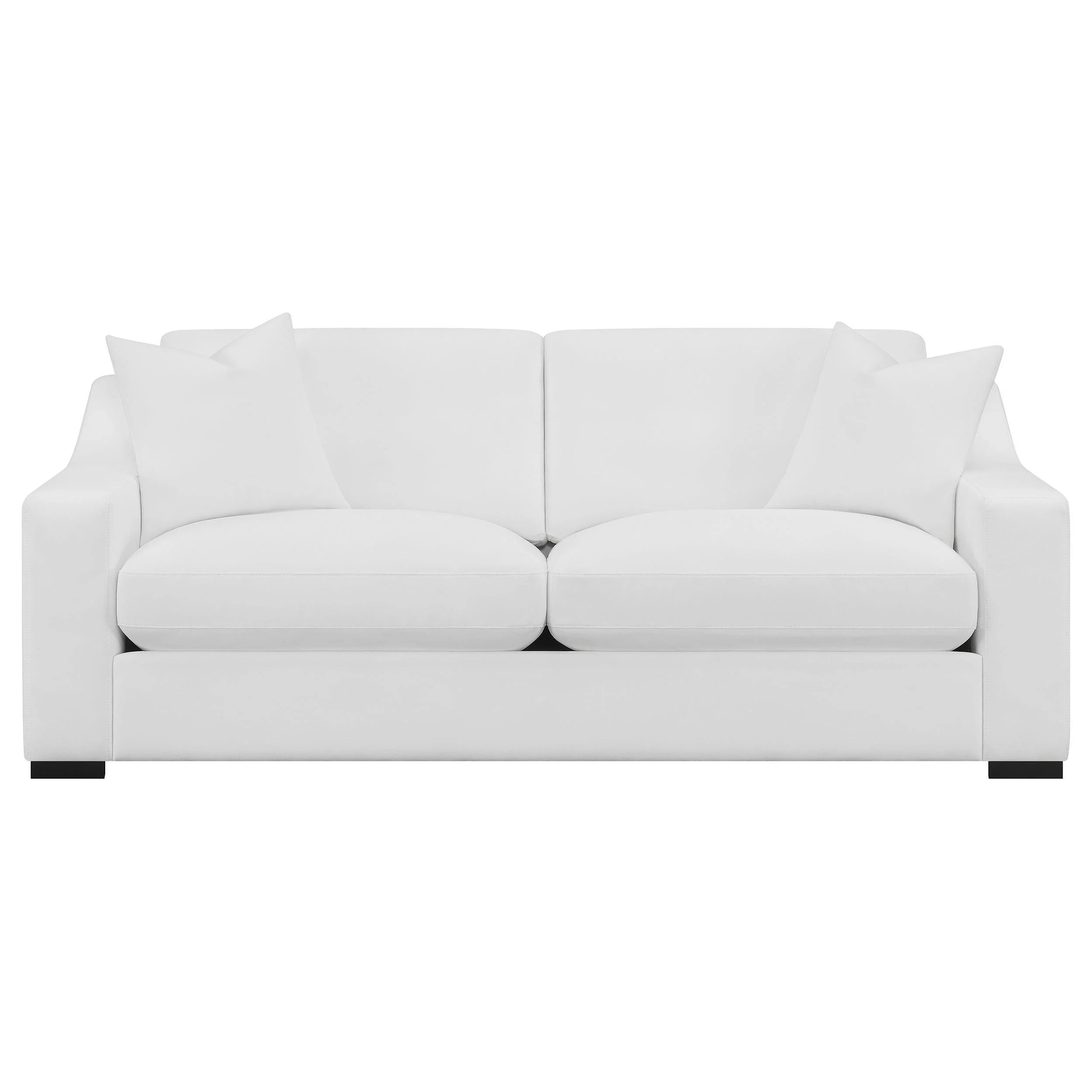 Ashlyn 2-Piece Upholstered Sloped Arm Sofa Set White - Image 3