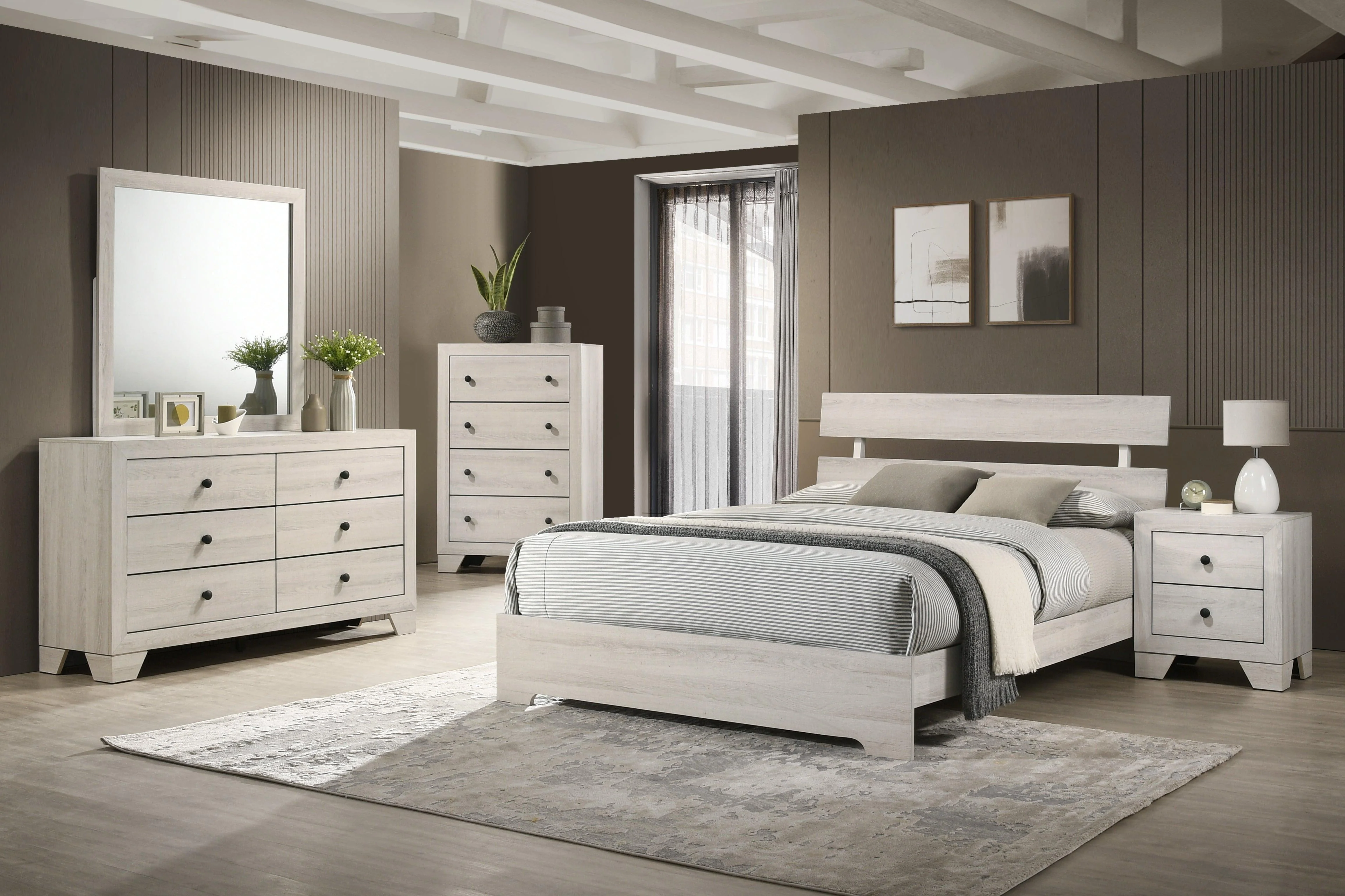 Atticus White Platform Full Bed - Image 3