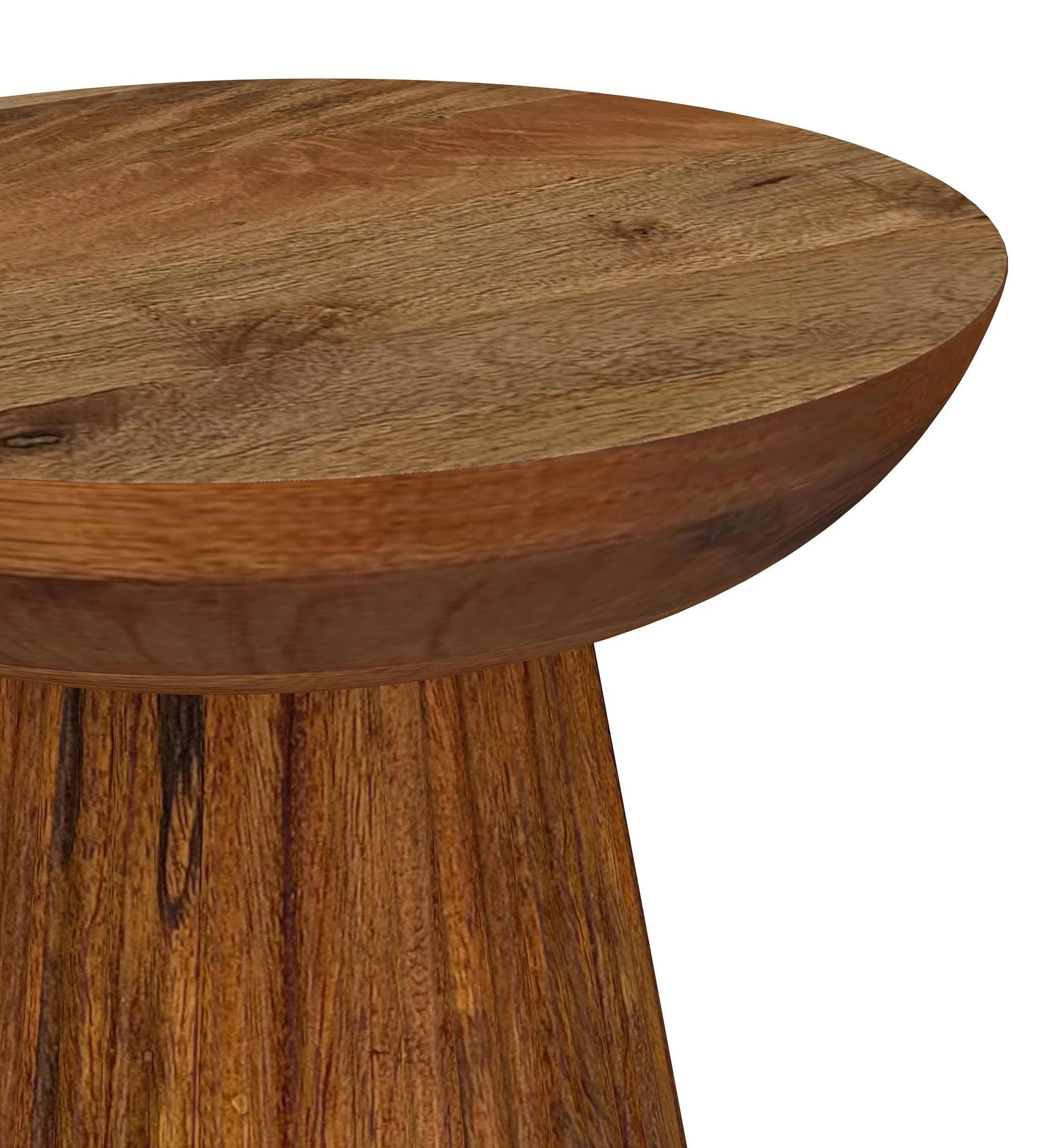 Aureo Round Solid Wood Accent Side Table Wild Honey - Image 3