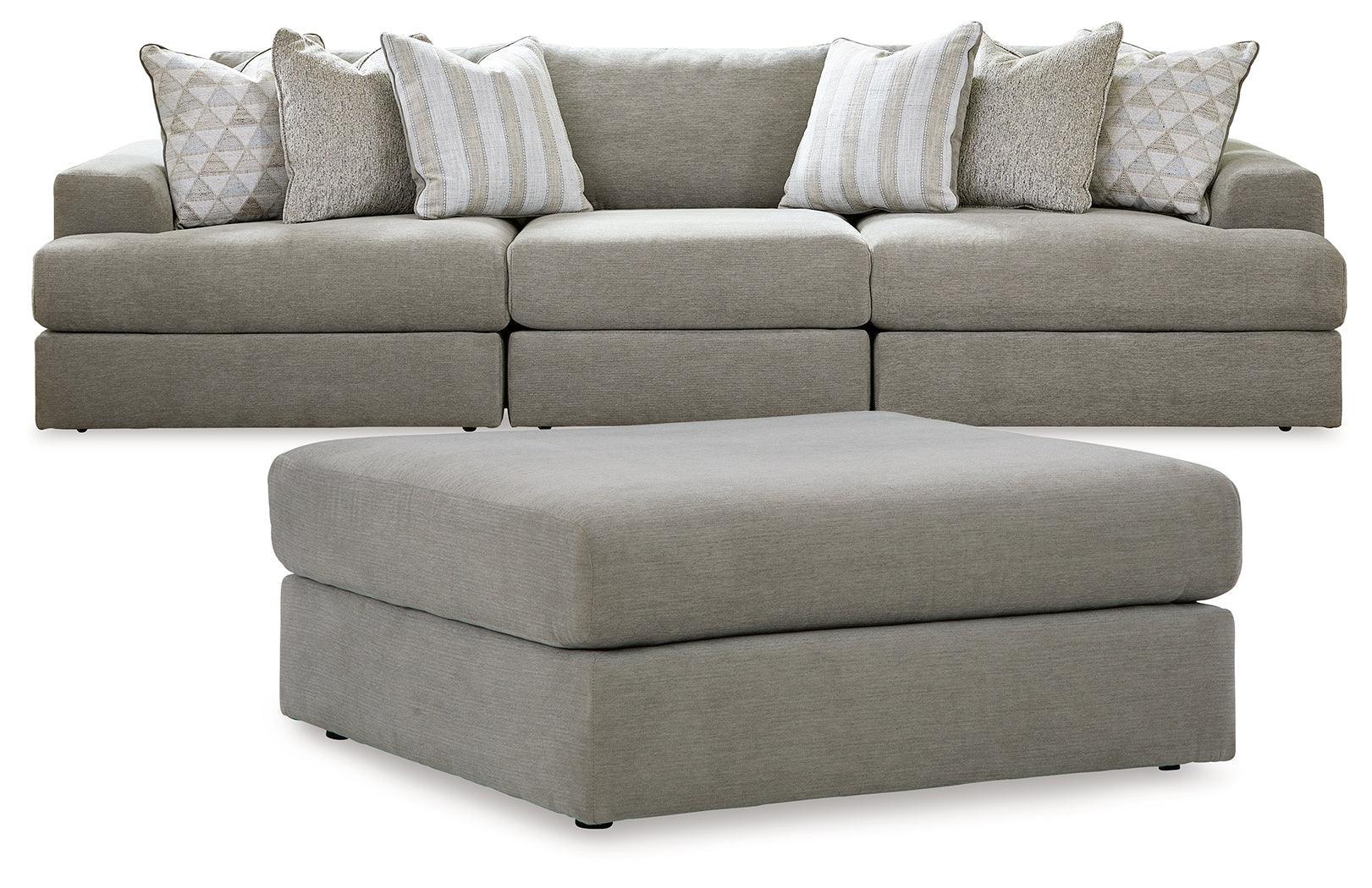 Avaliyah Ash 3-Piece Sectional With Ottoman - Image 2