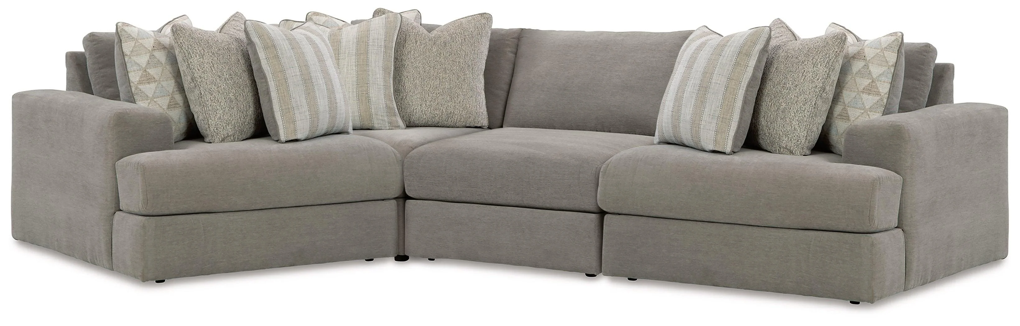 Avaliyah Ash 4-Piece Sectional With Ottoman - Image 2