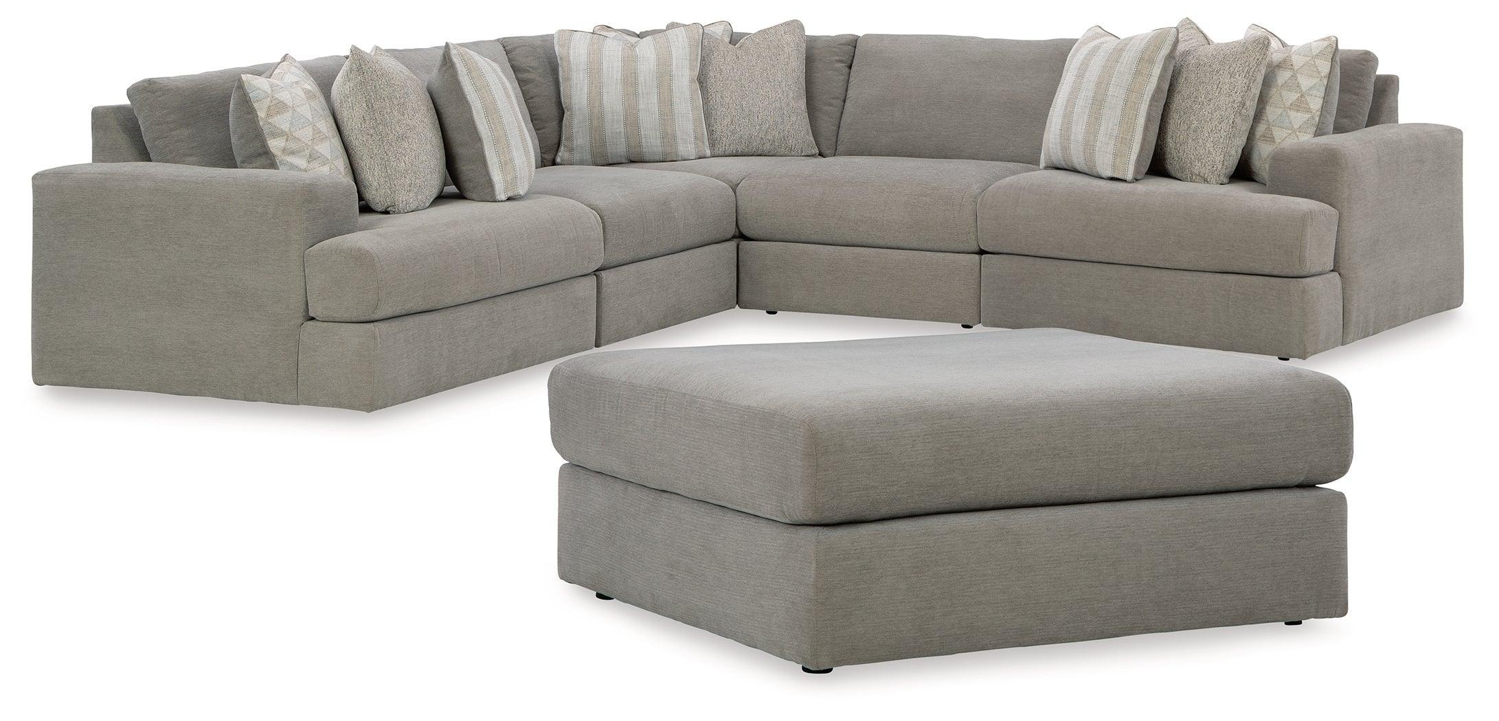 Avaliyah Ash 5-Piece Sectional With Ottoman - Image 2
