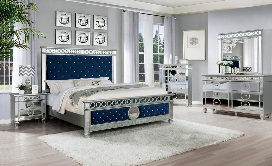 Bella Blue Velvet Chest - Image 2